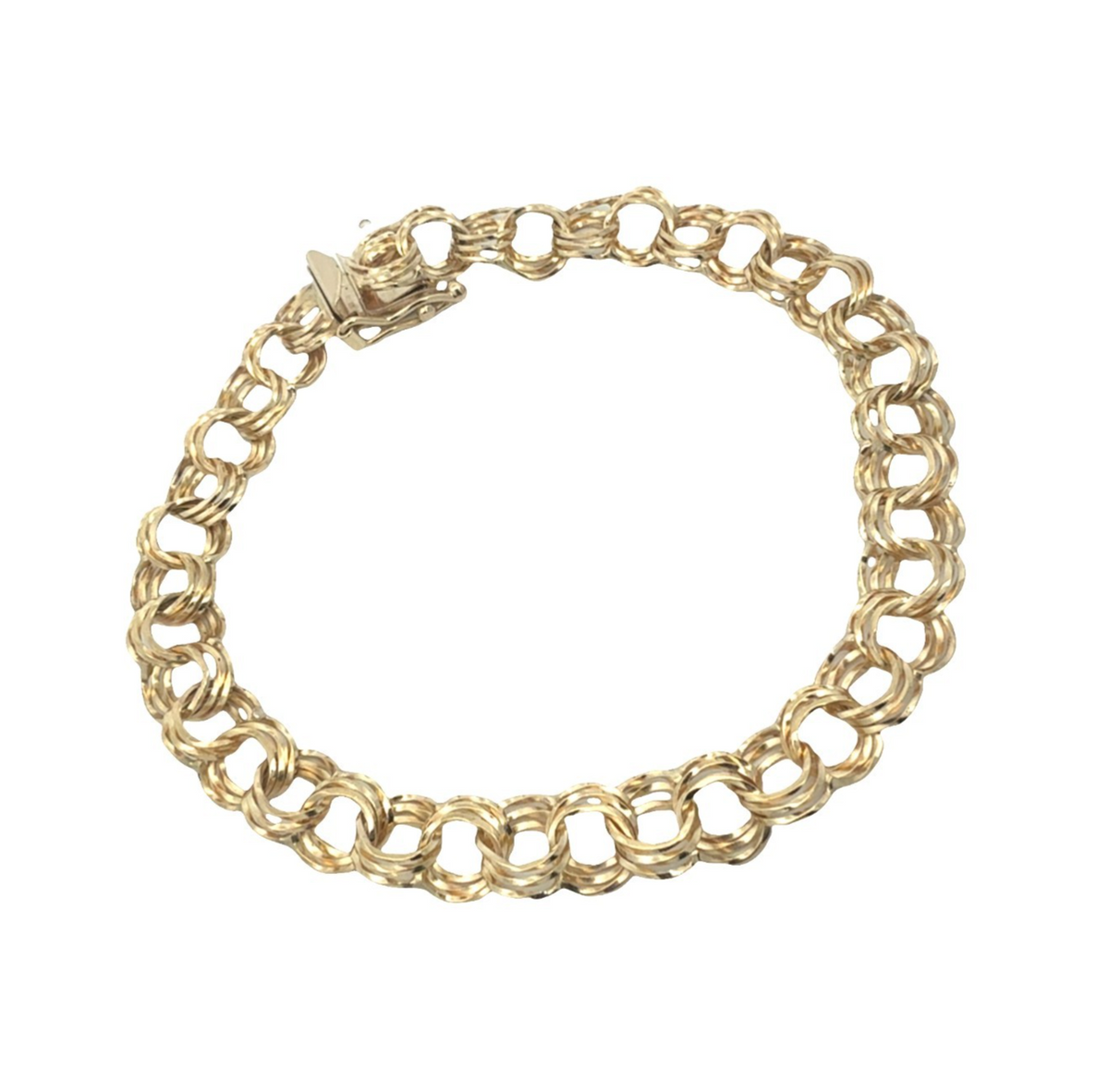 14k Yellow Gold Stamped Link Chain Bracelet 7.5"1
