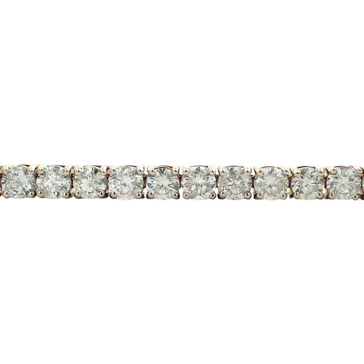 14k Yellow Gold 7.44ctw Round Brilliant Diamond Tennis Bracelet 7.25"1