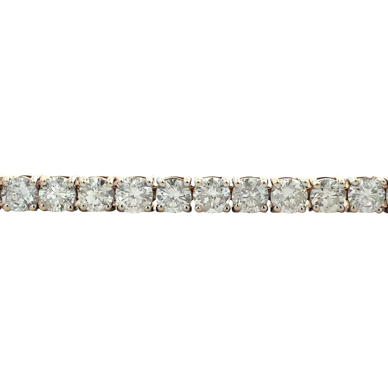 14k Yellow Gold 7.44ctw Round Brilliant Diamond Tennis Bracelet 7.25"0