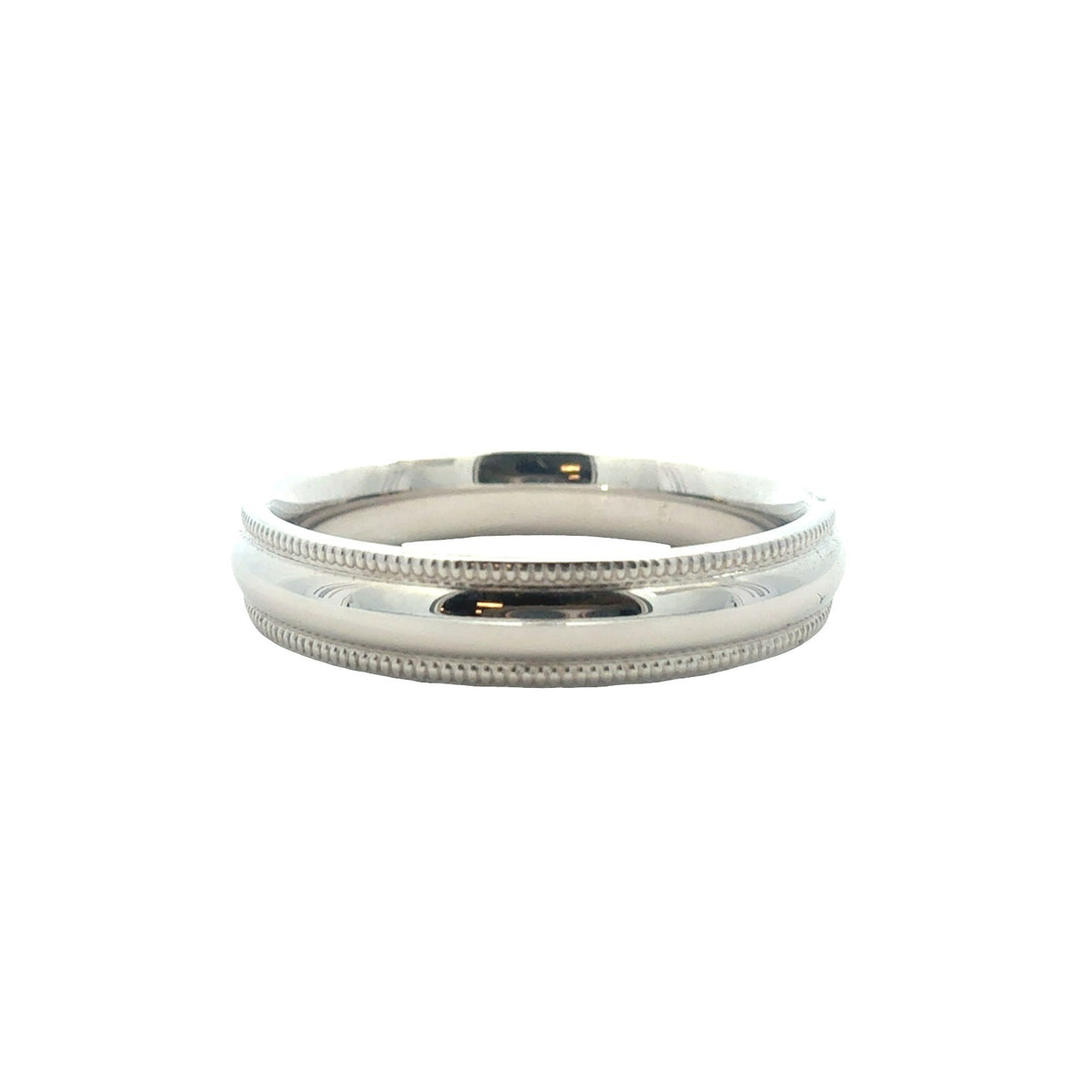 NEW Men's 14k White GoldWedding Band with Milgrain Detailing1