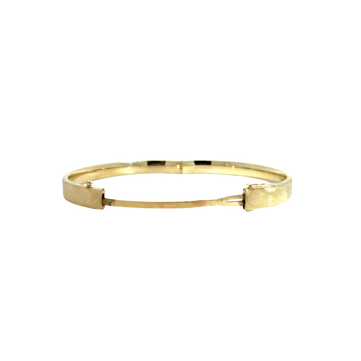 13k Yellow Gold Textured Hinged Bangle Bracelet 6.5"5