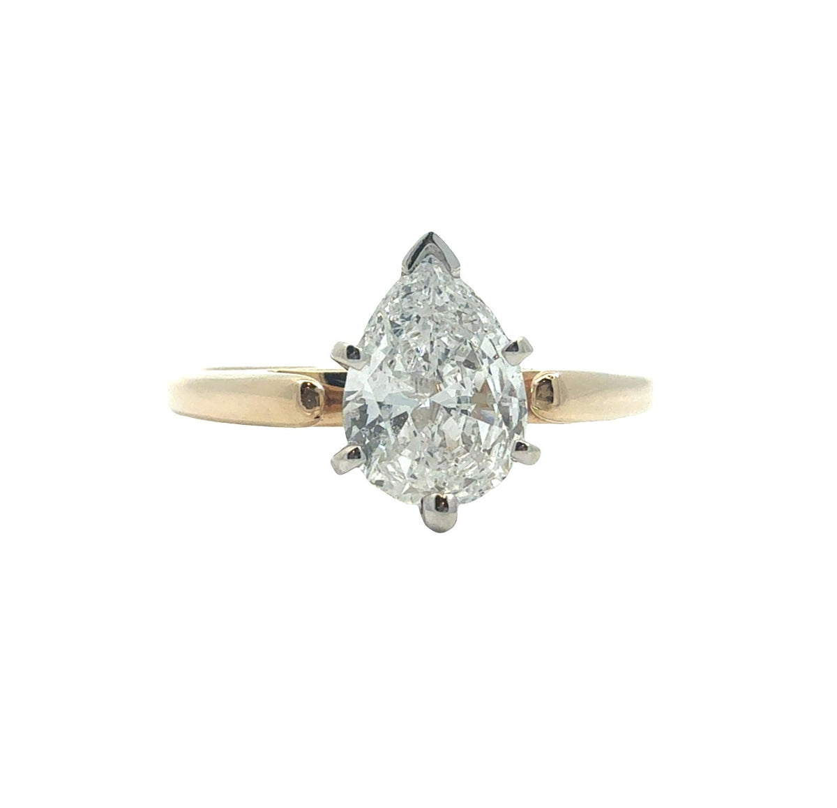 14k Yellow Gold and 0.94ctw Pear Diamond Engagement Ring Size 6.50