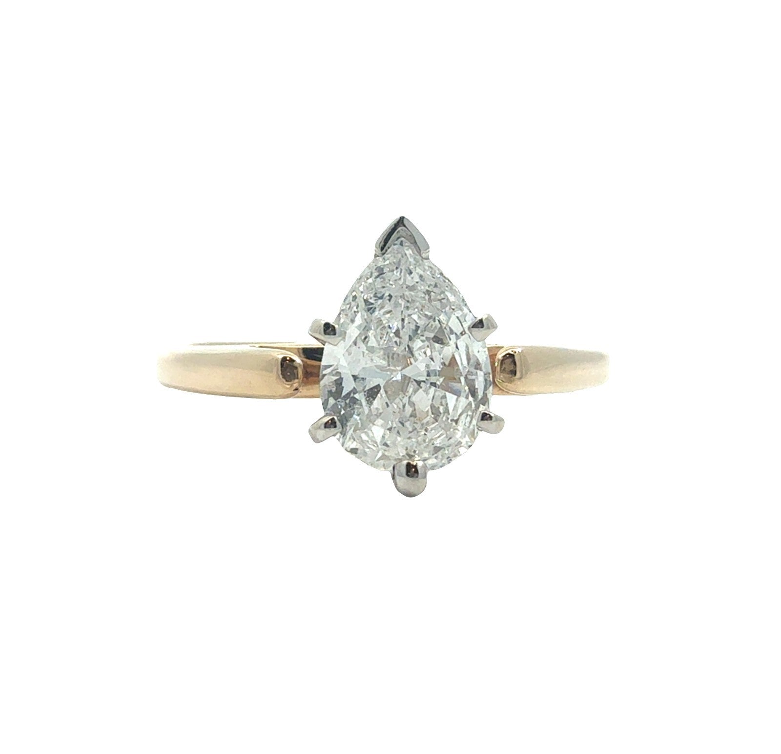 14k Yellow Gold and 0.94ctw Pear Diamond Engagement Ring Size 6.50