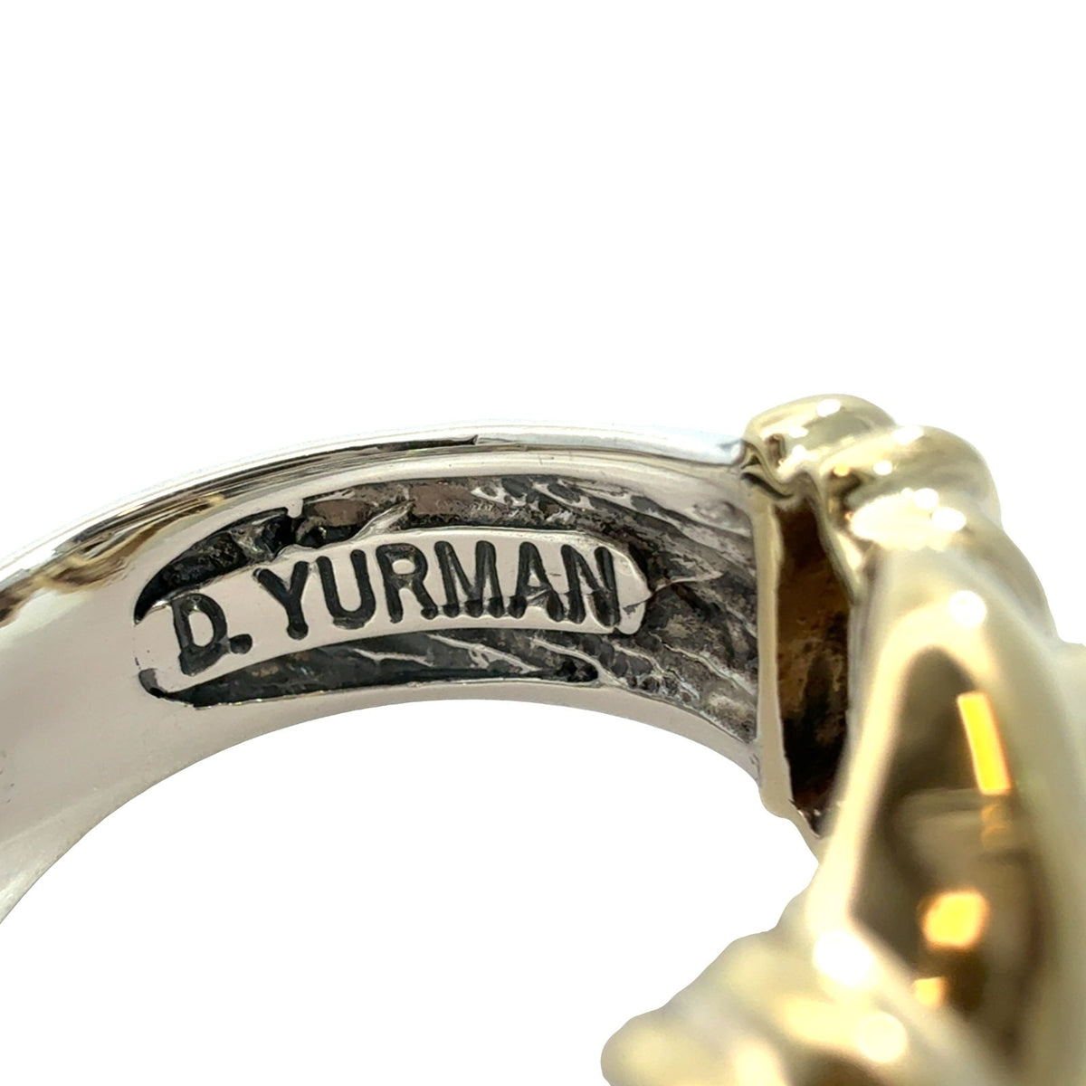 David Yurman Sterling Silver and 14k Yellow Gold Two-Tone Cable Buckle Ring6