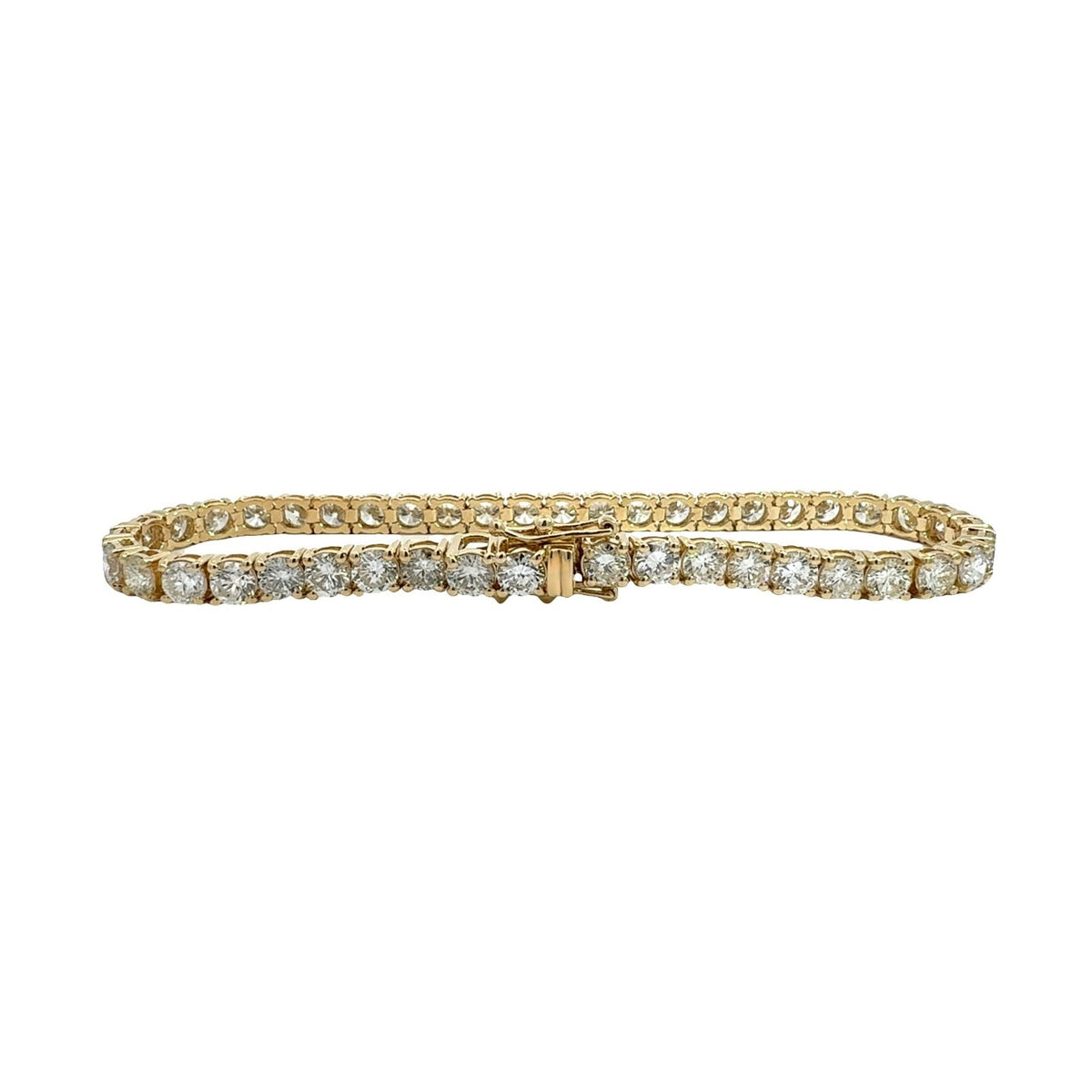 The Jewel Box 14k Yellow Gold 10.36ctw Diamond Tennis Bracelet 7.25"3