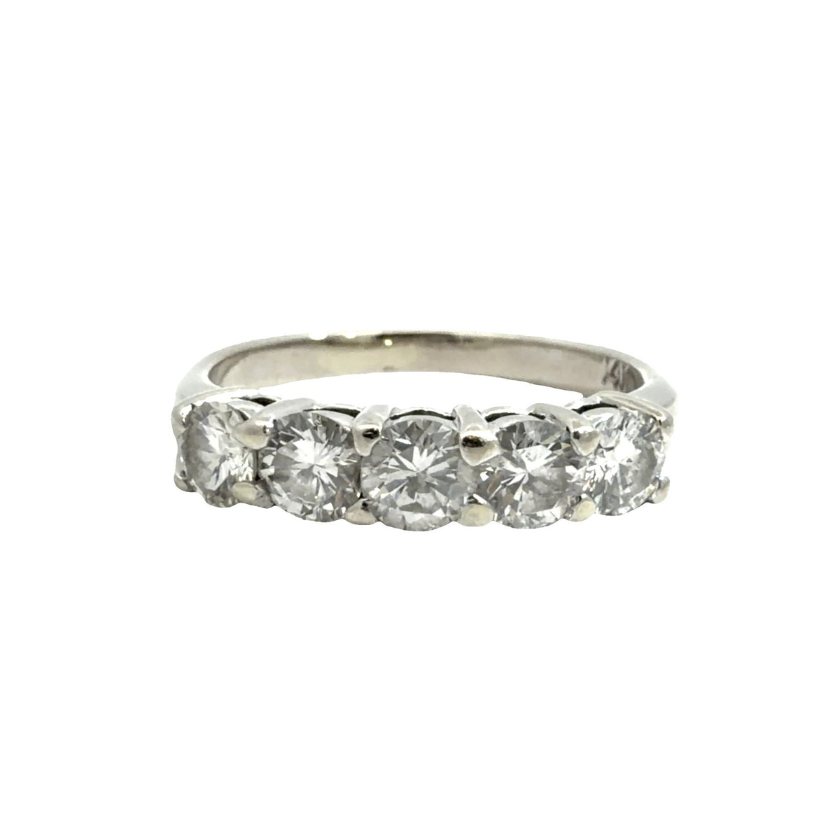 14k White Gold 1.05cttw Diamond Five-Stone Band Ring0
