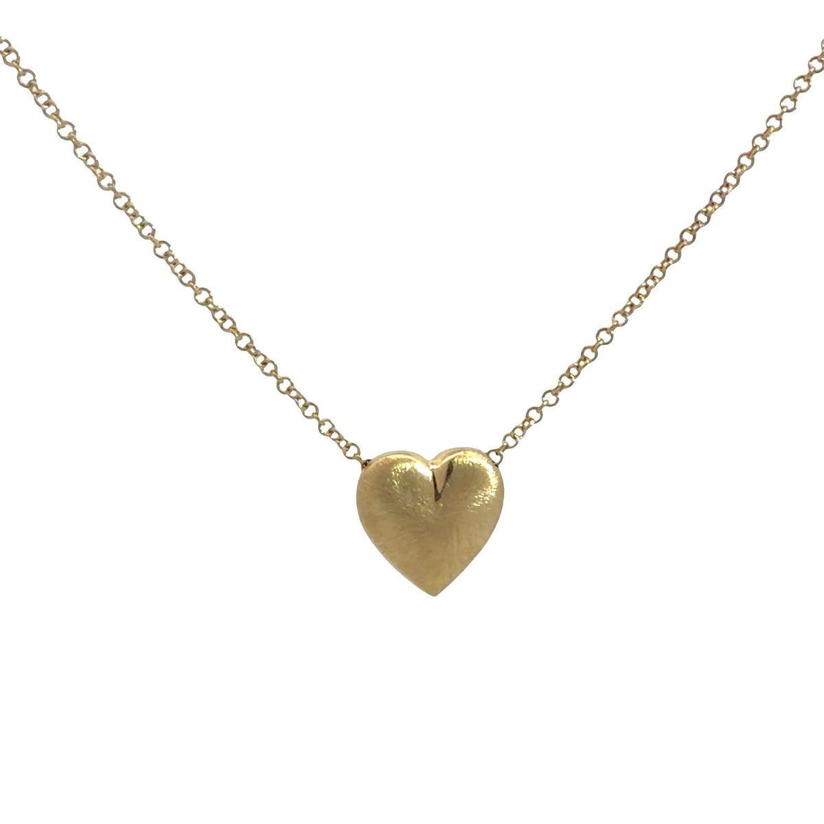 14k Yellow Gold Heart Pendant Necklace 18&quot;0