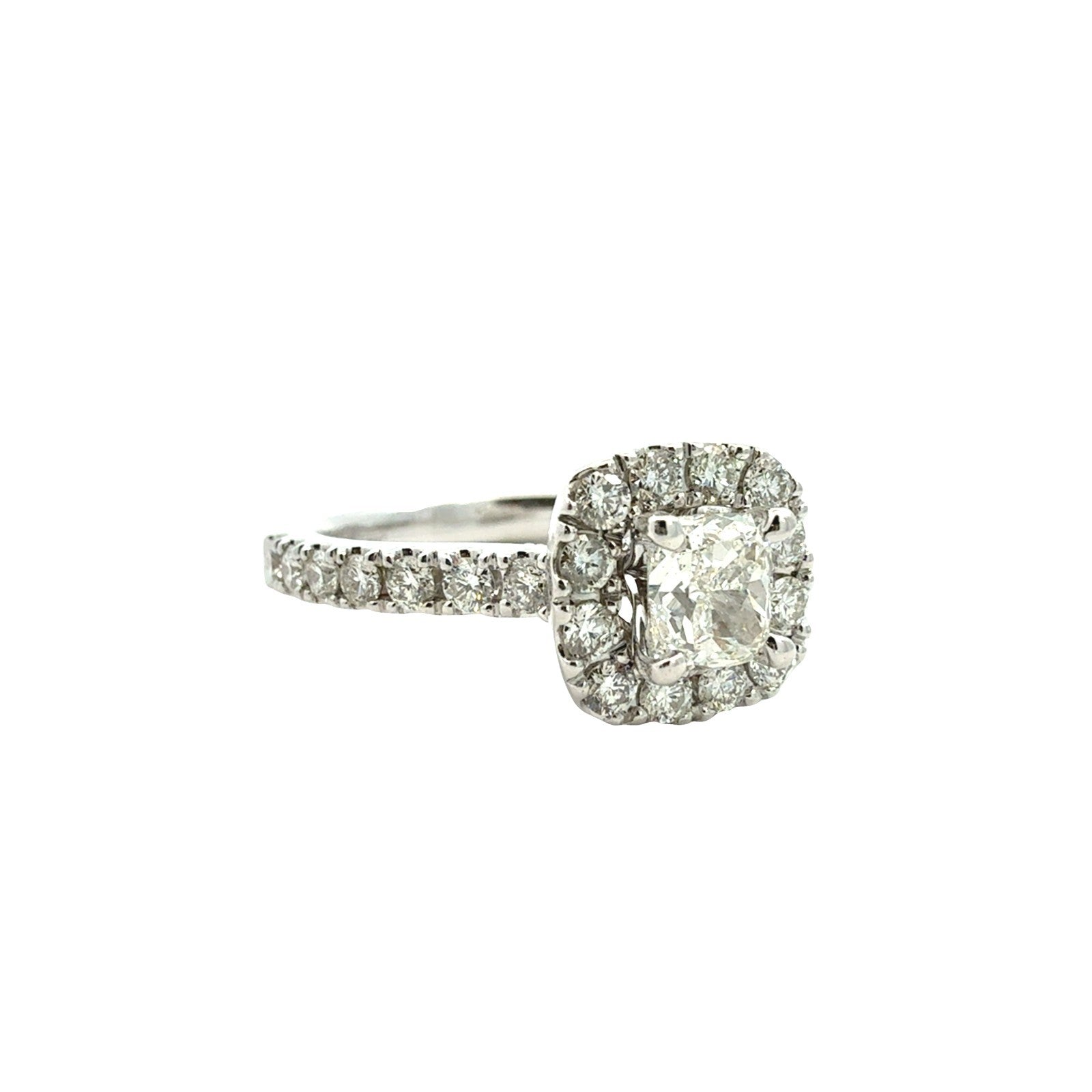 Neil Lane 14k White Gold Cushion-Cut 1.34cttw Diamond Halo Engagement Ring2