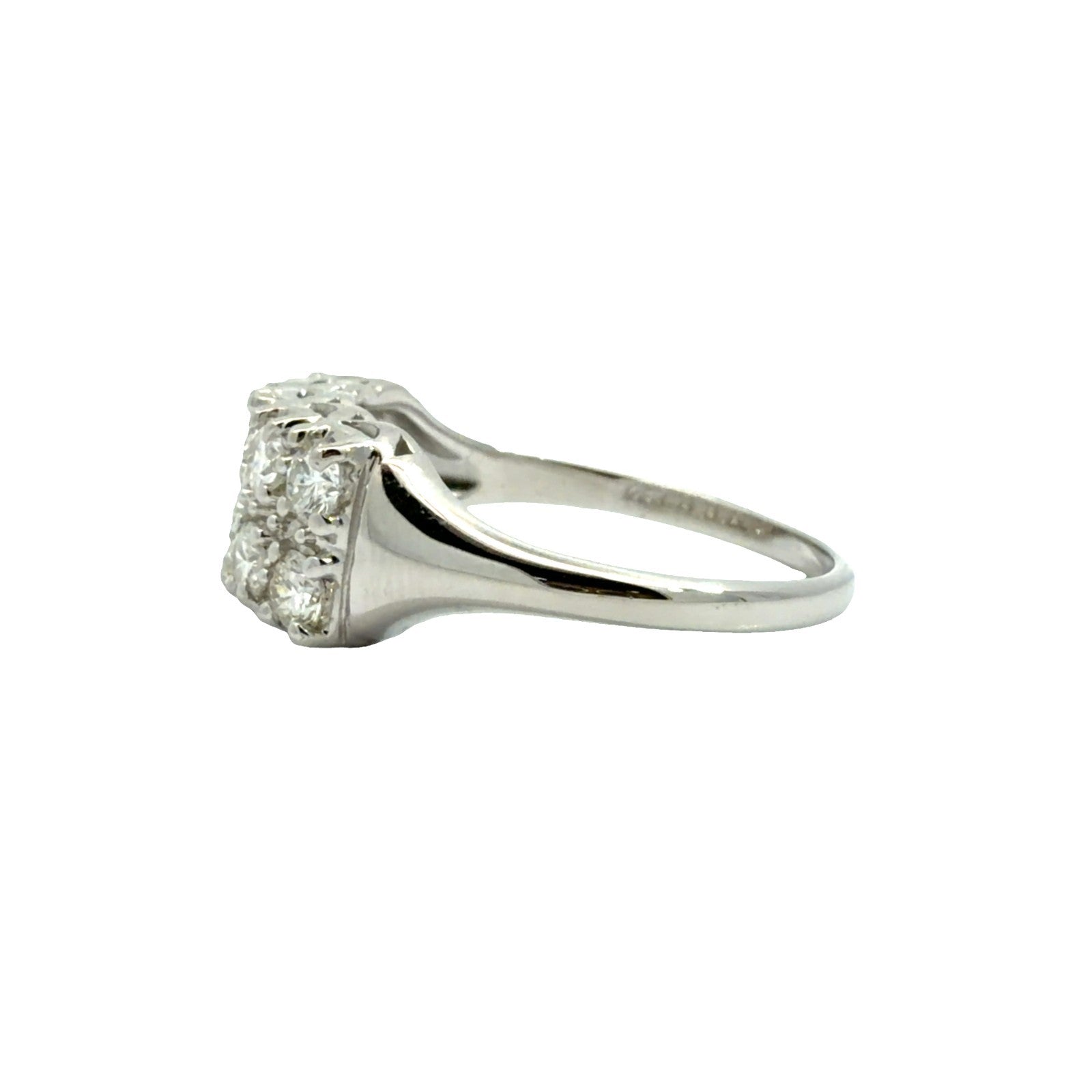 14k White Gold MultiStone 1.10ctw Round Brilliant Diamond Ring Size 93