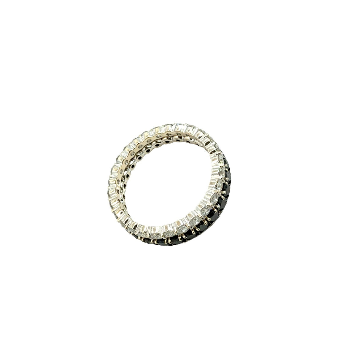 18k White Gold Black and White 2.02cttw Diamond Eternity Band Set3
