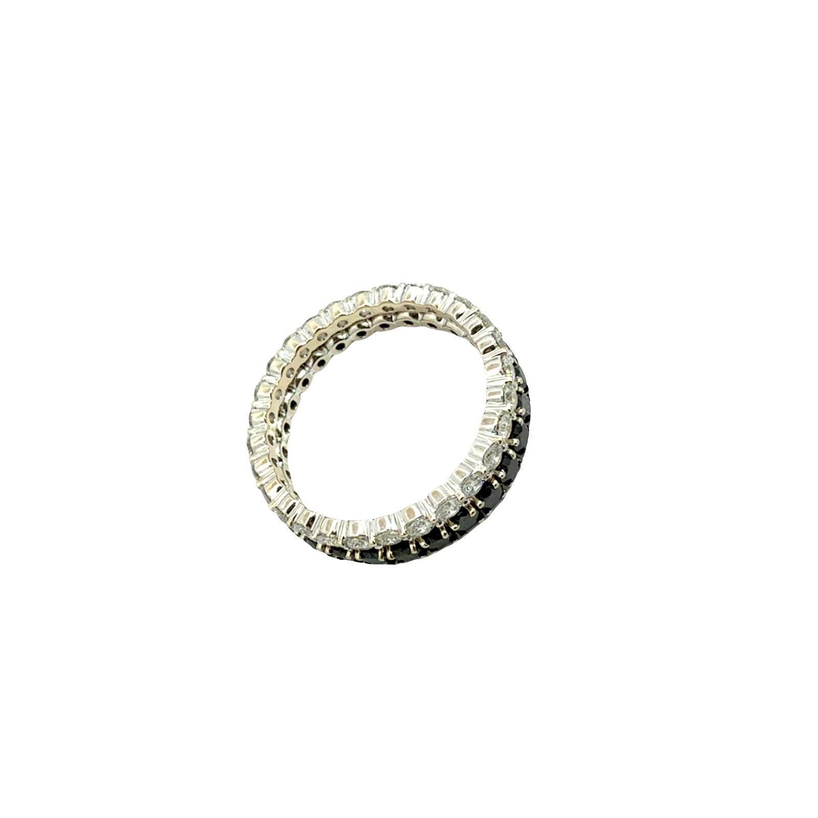 18k White Gold Black and White 2.02cttw Diamond Eternity Band Set3