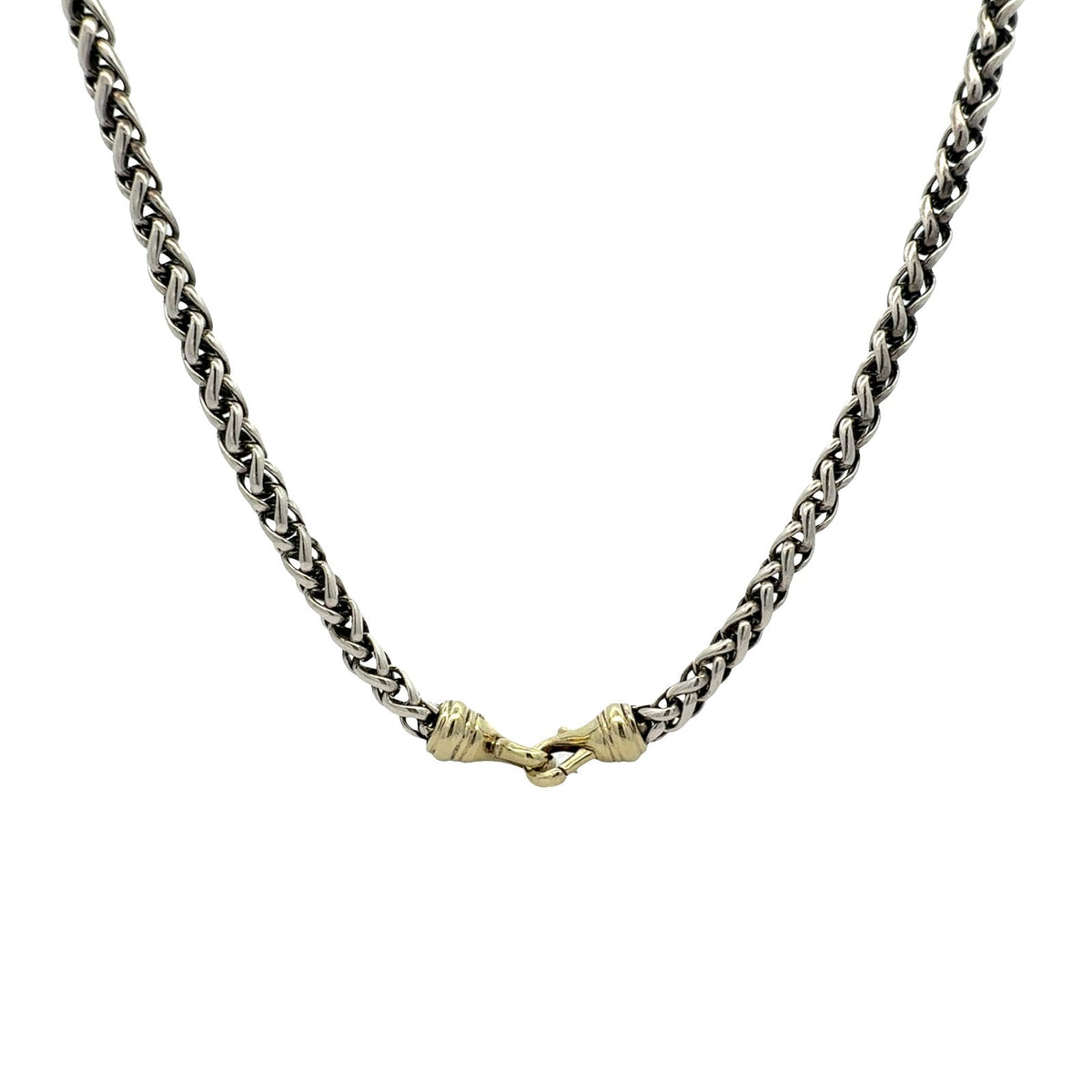 David Yurman Sterling Silver Chain Necklace with 14k Yellow Gold Clasp 20"0