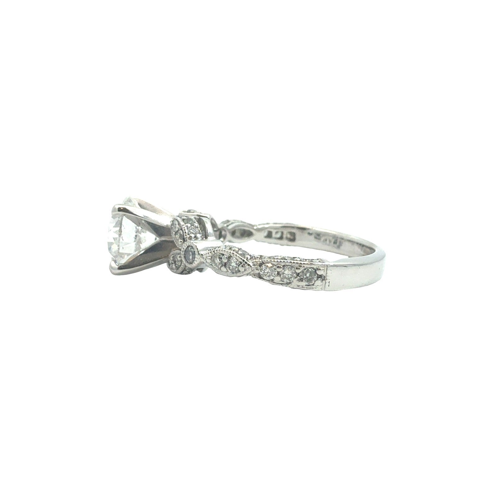 18k White Gold 2.03cttw(1.56tcw) Diamond Vintage-Inspired Engagement Ring 2