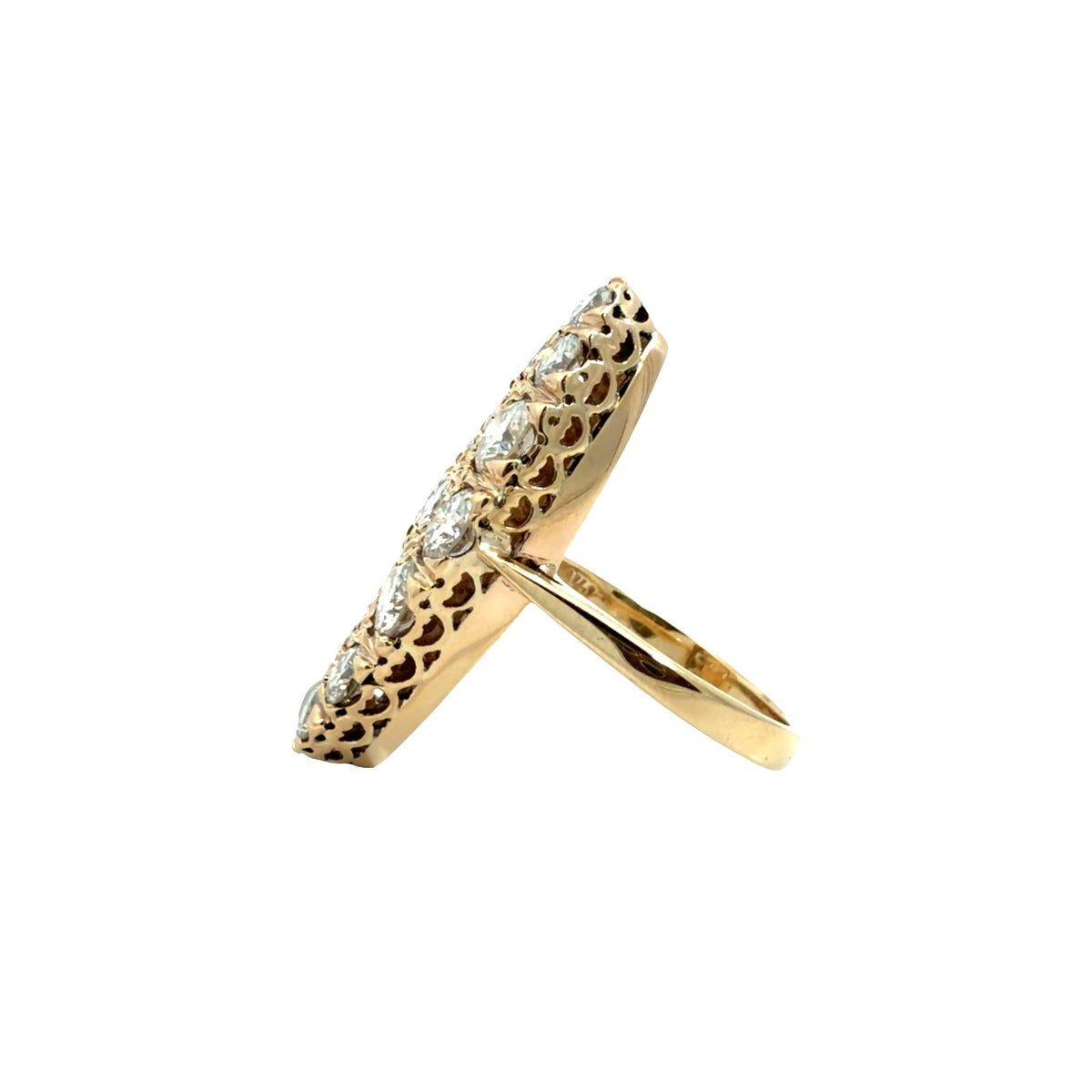 Antique Victorian 14k Yellow Gold Stamped 2.65ctw Multi Diamond Cocktail Ring3