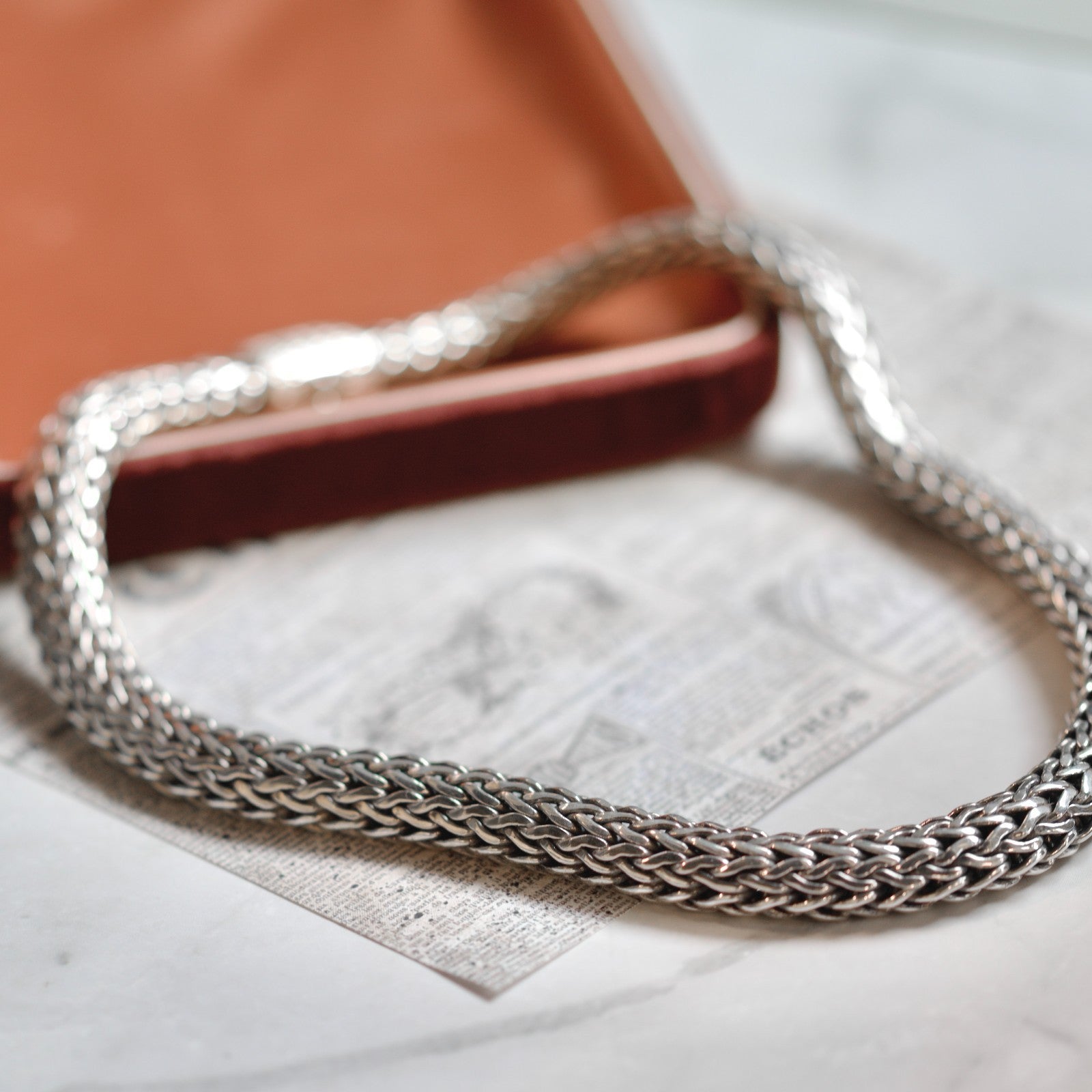 John Hardy Sterling Silver Woven Chain Necklace0
