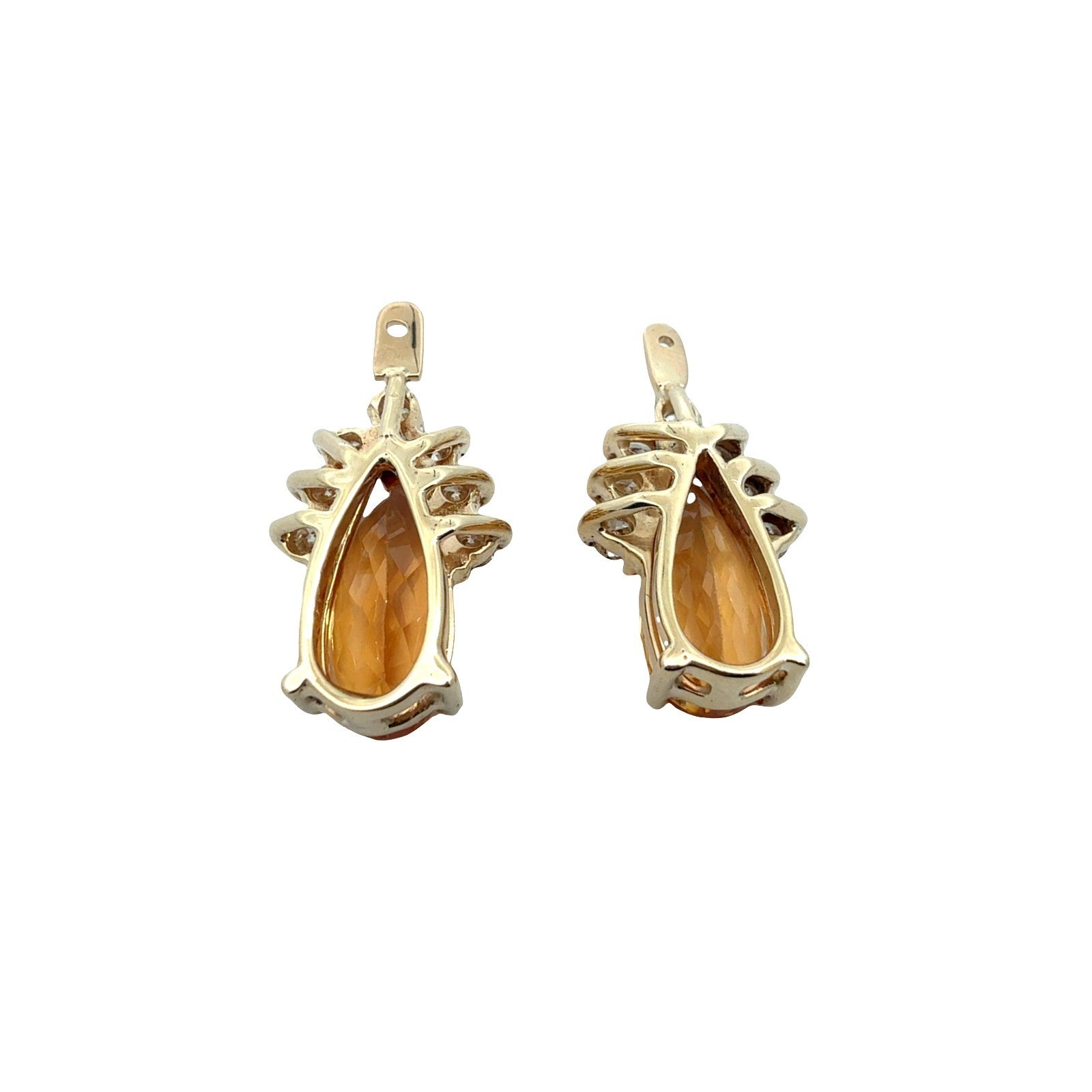 13k Yellow Gold 6.04cttw Yellow Topaz and 0.81cttw Diamond Earring Jackets6