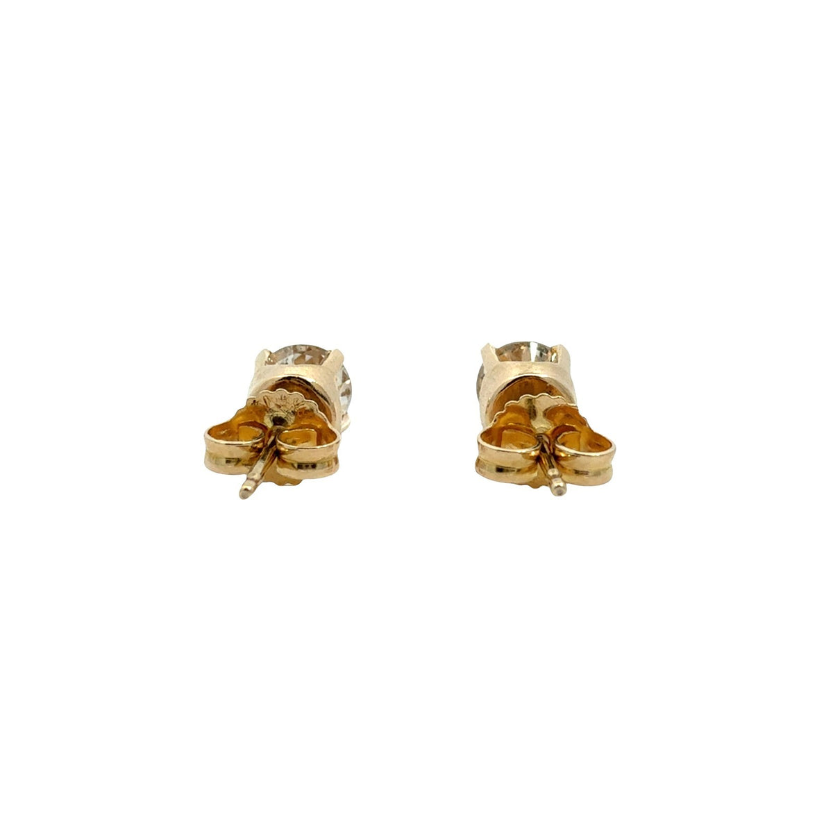 14k Yellow Gold Round Brilliant 1.04cttw Diamond Stud Earrings3