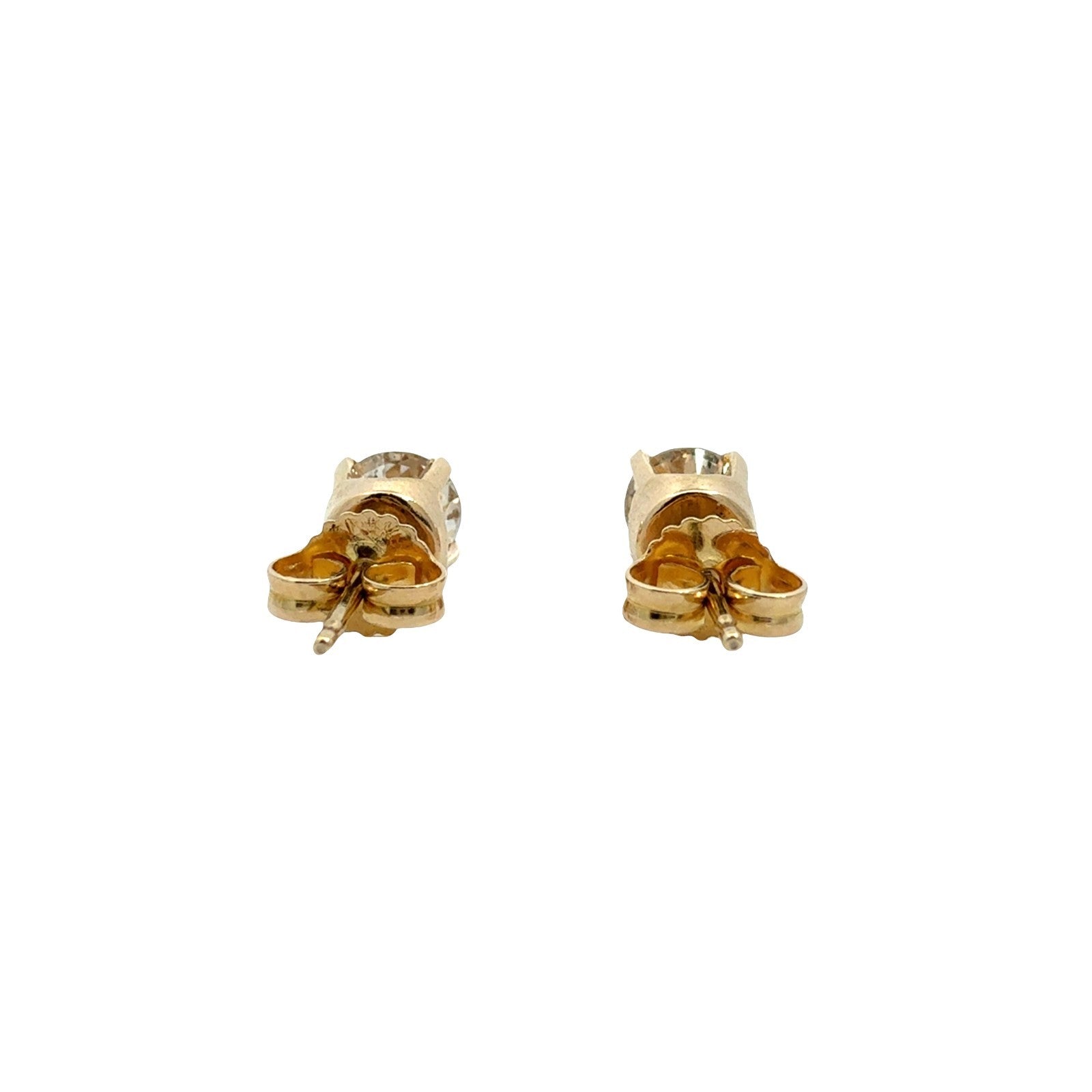 14k Yellow Gold Round Brilliant 1.04cttw Diamond Stud Earrings3