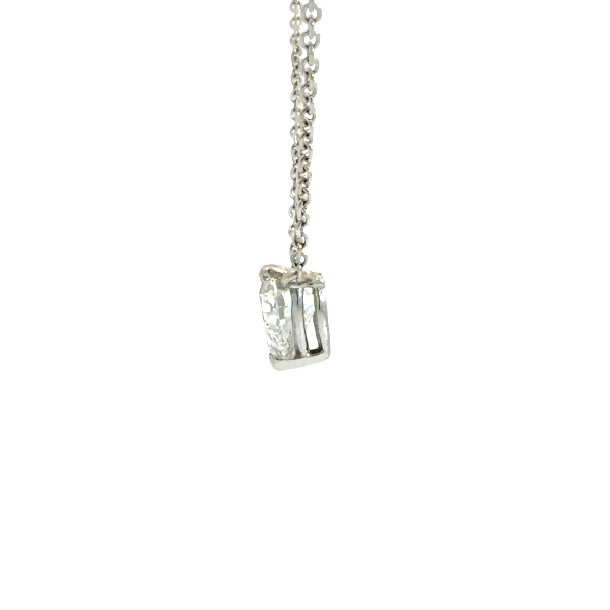14k White Gold Heart-Cut Solitaire 2.29tcw Diamond Pendant Necklace 18"2