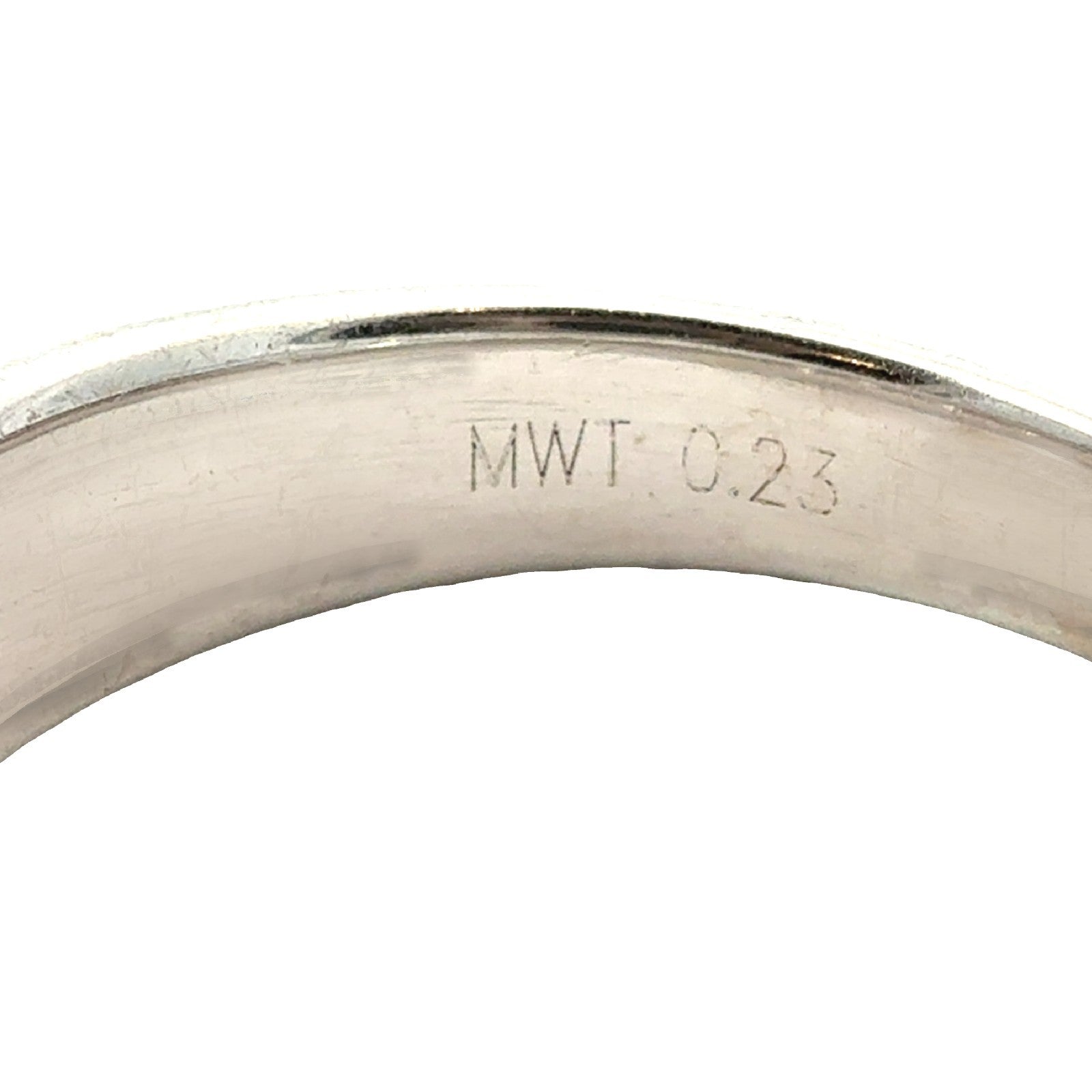 14k White Gold Channel Set 0.23ctw Diamond Wedding Band Size 85