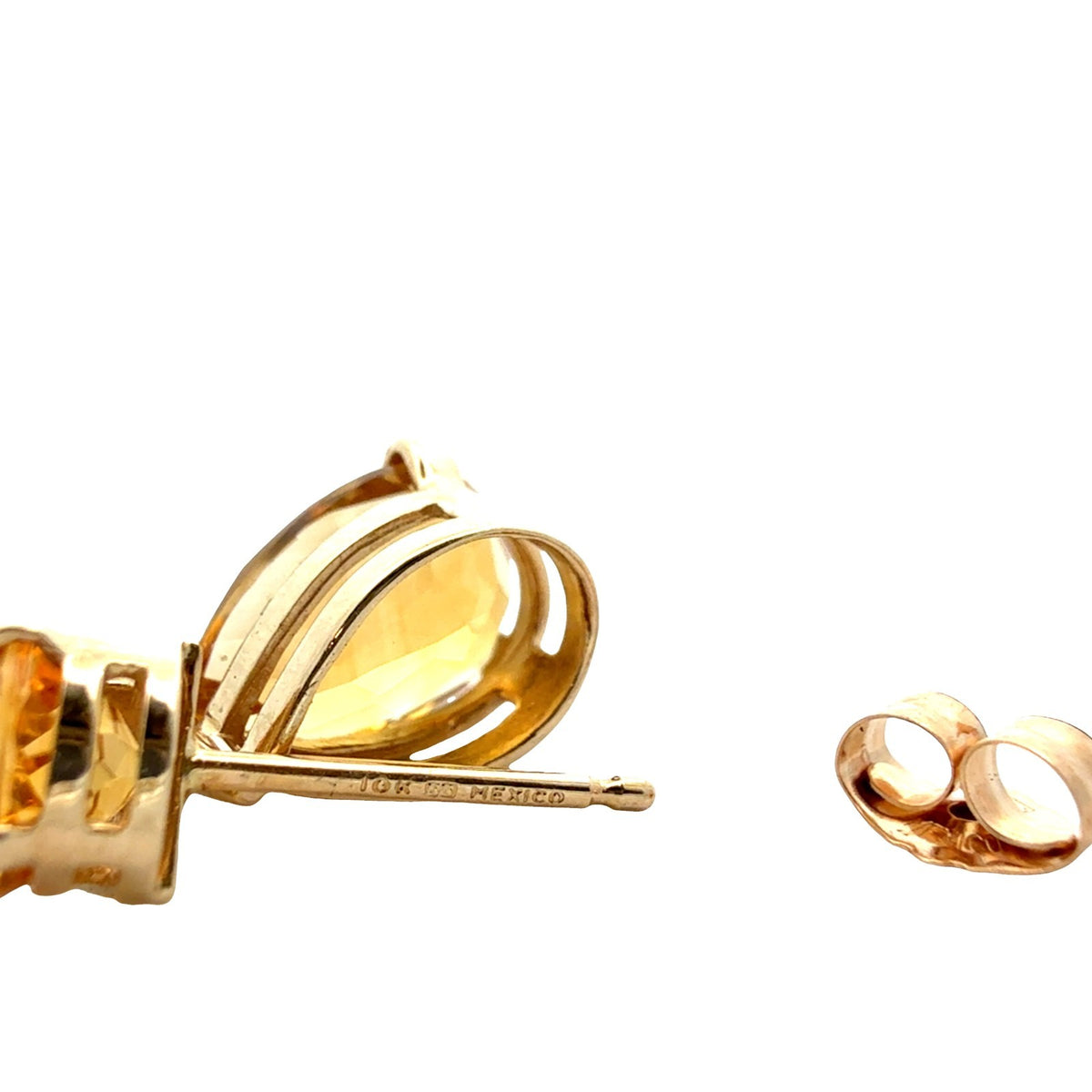 10k Yellow Gold 2.86cttw Citrine Teardrop Earrings5