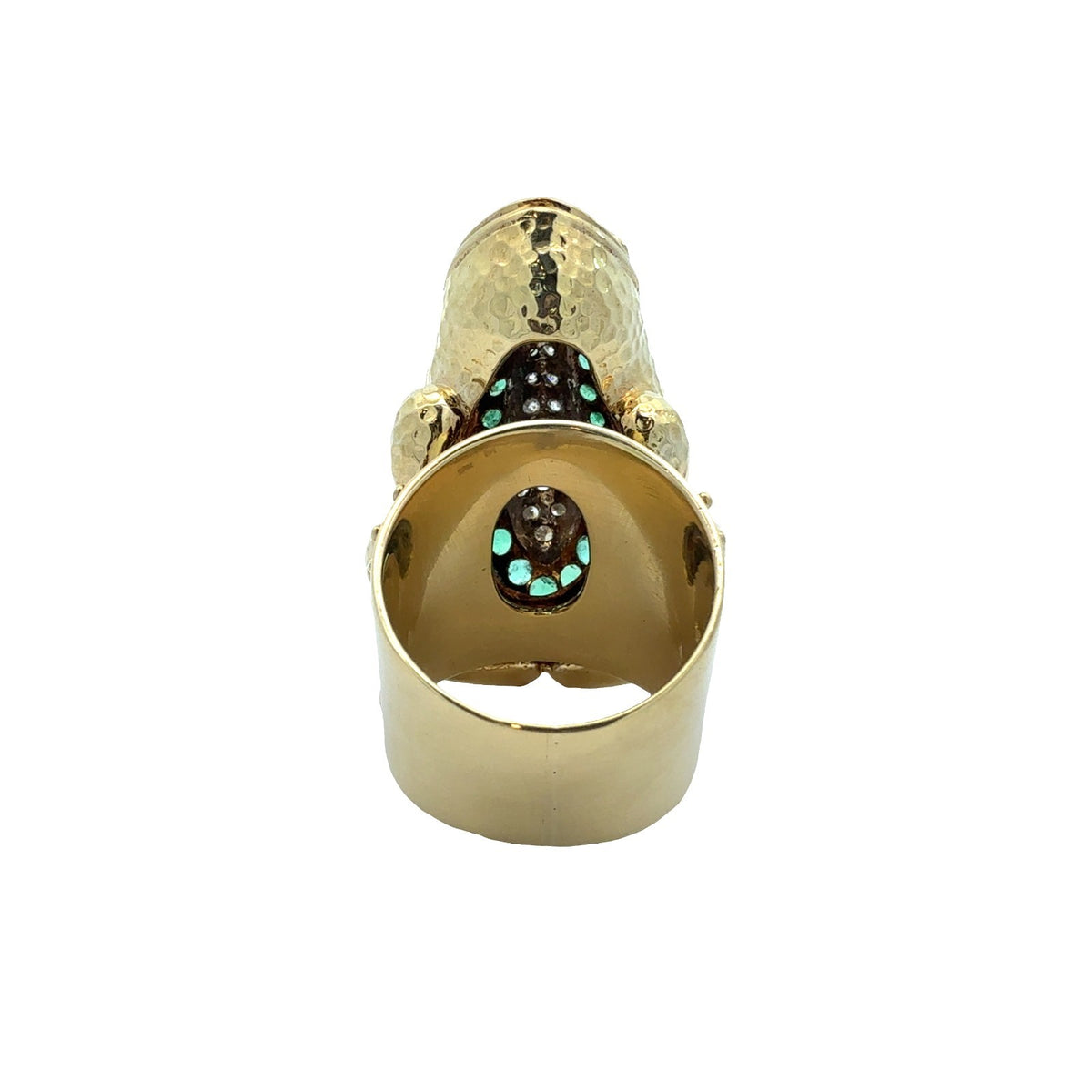 18k Yellow Gold 0.68ctw Diamond 0.75ctw Emerald 0.10ctw Ruby Frog Cocktail Ring3