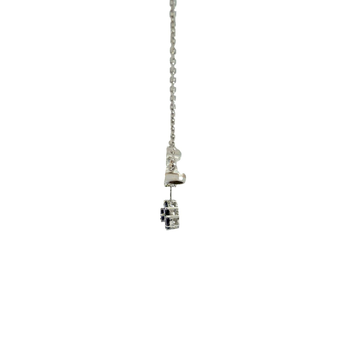 18k WG 0.16ctw Diamond & 0.83ctw Sapphire Floral Convertible Pendant Necklace4
