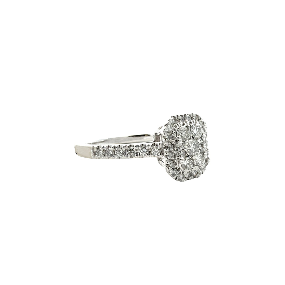 10k White Gold 0.52cttw Diamond Cluster Halo Engagement Ring2