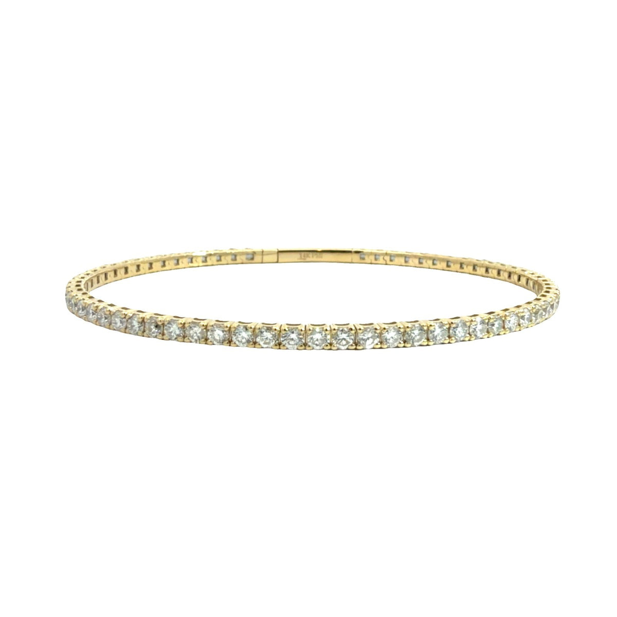 The Jewel Box 14k Yellow Gold 3.37ctw Diamond Flex Bangle Tennis Bracelet0