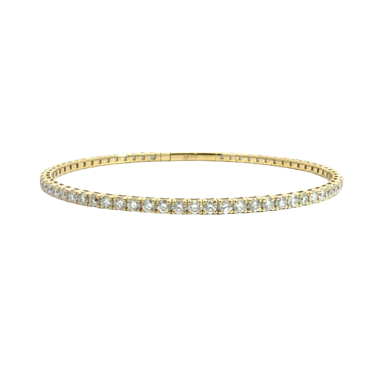 The Jewel Box 14k Yellow Gold 3.37ctw Diamond Flex Bangle Tennis Bracelet0