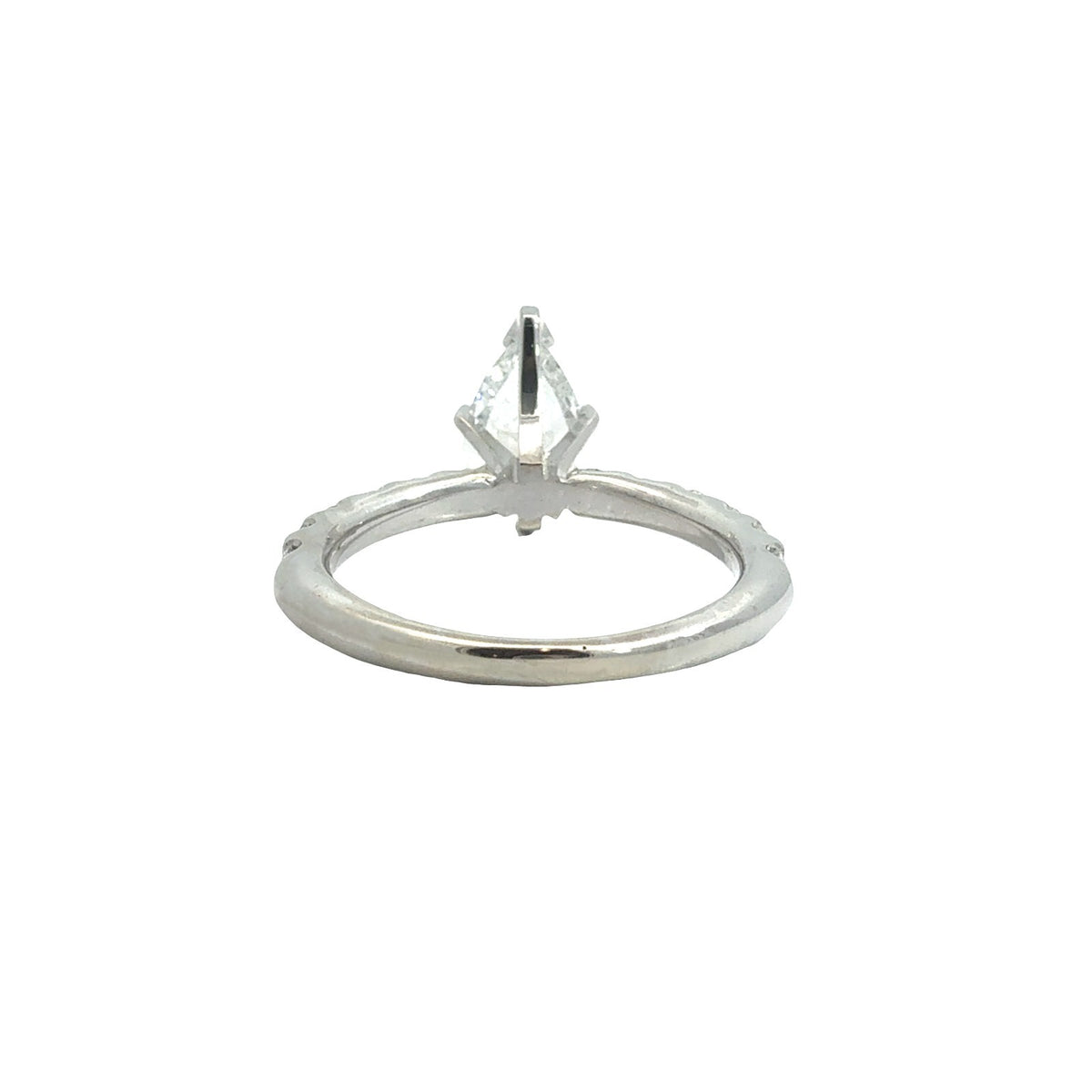 14k White Gold Pear Cut 1.71cttw (1.30tcw) Diamond Pave Band Engagement Ring3