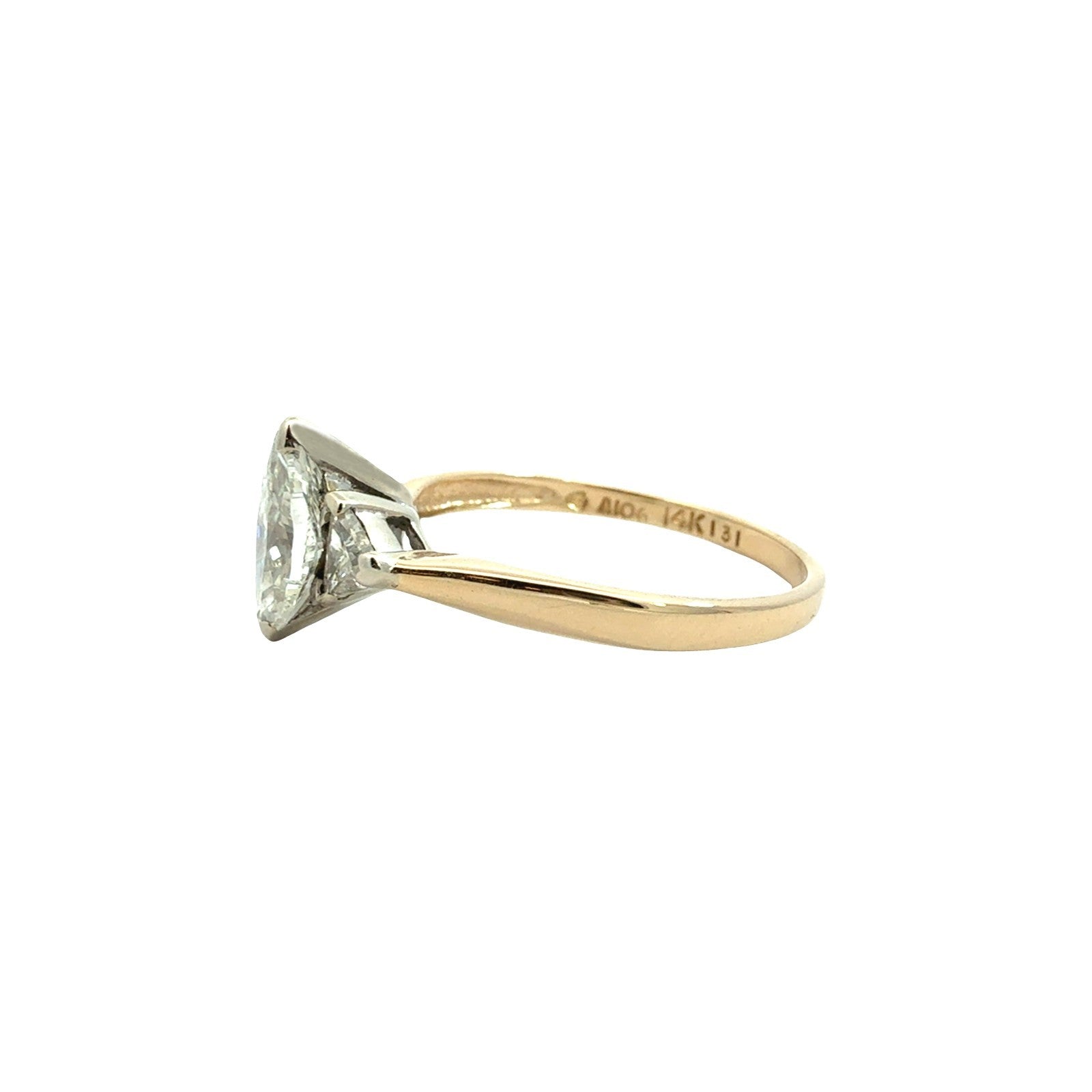 14k Yellow Gold Three-Stone 1.32cttw Diamond Engagement Ring5