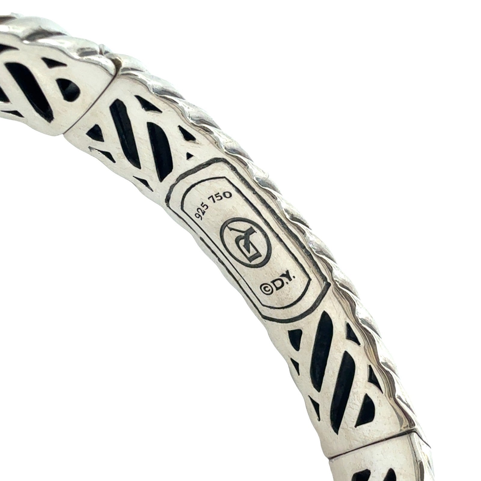 David Yurman Waverly Cable Sterling Silver & 18k Yellow Gold Buckle Bracelet M7