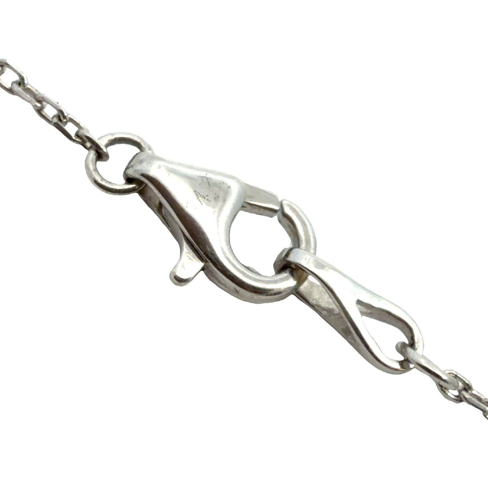 Estate 14k White Gold & 1.00cttw Bezel Diamond Station Necklace 18"4
