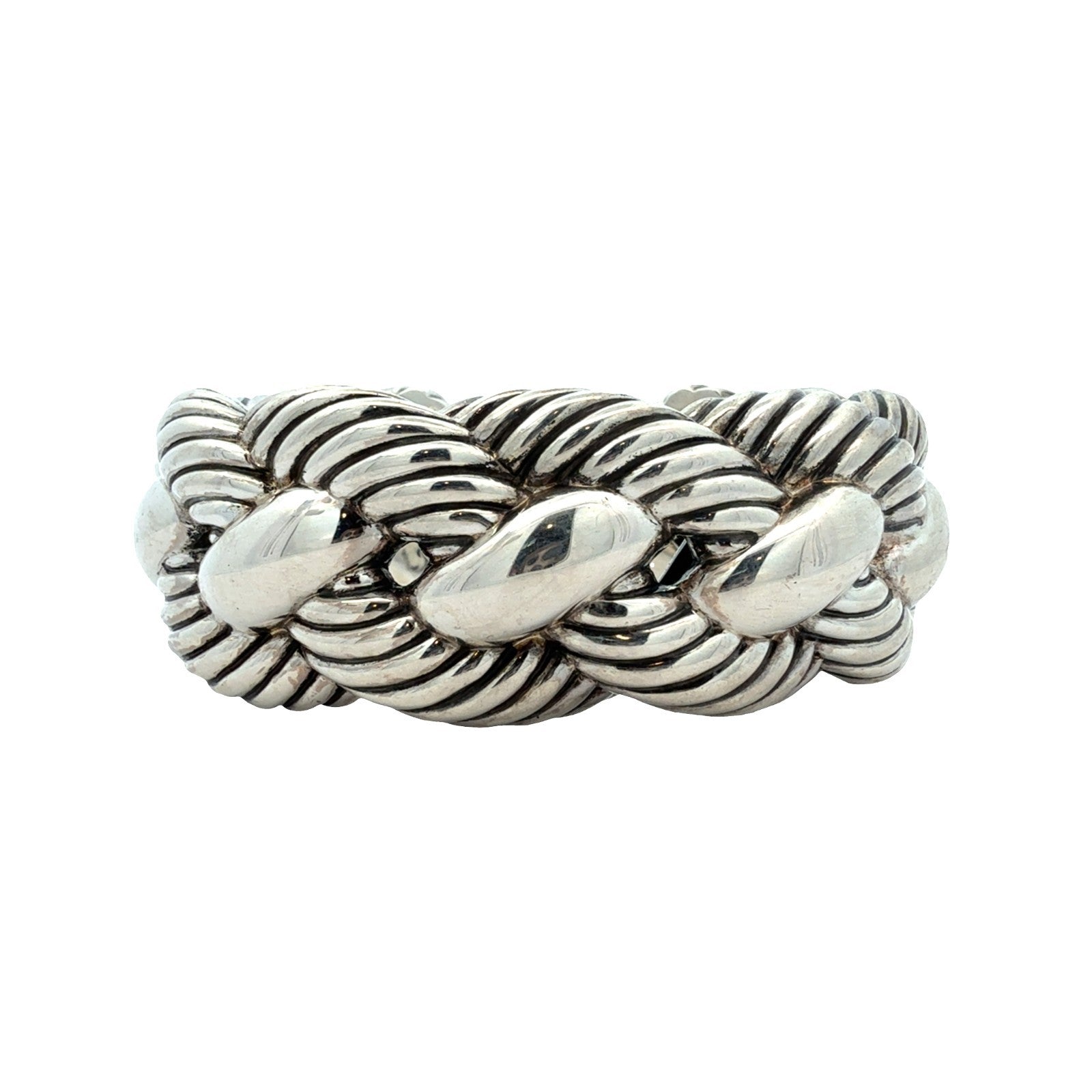 David Yurman Sterling Silver Woven Bangle Bracelet0