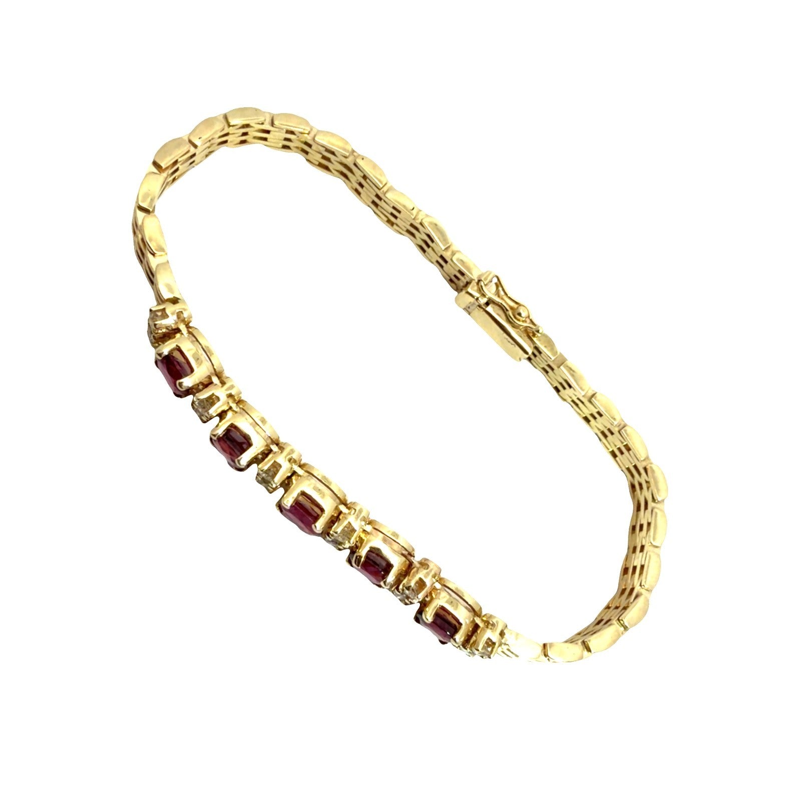 14k Yellow Gold 2.34ctw Ruby and 0.45ctw Diamond Panther Link Bracelet5