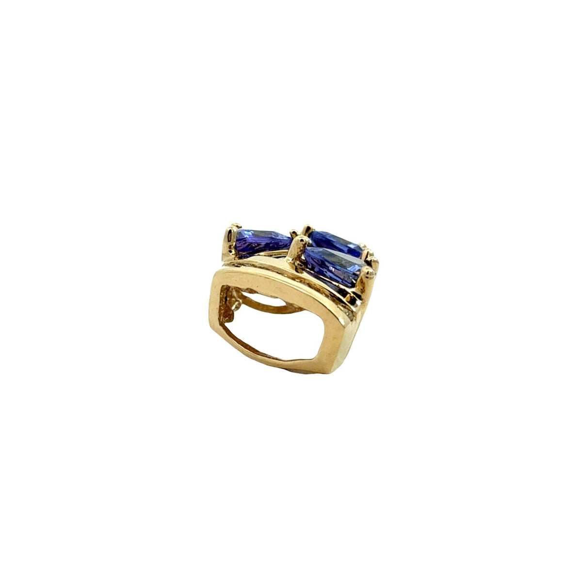 14k Yellow Gold 1.35cttw Tanzanite and 0.32cttw Diamond Geometric Slider Pendant4
