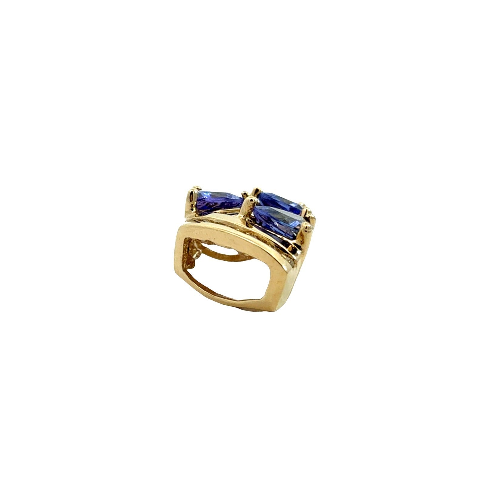 14k Yellow Gold 1.35cttw Tanzanite and 0.32cttw Diamond Geometric Slider Pendant4