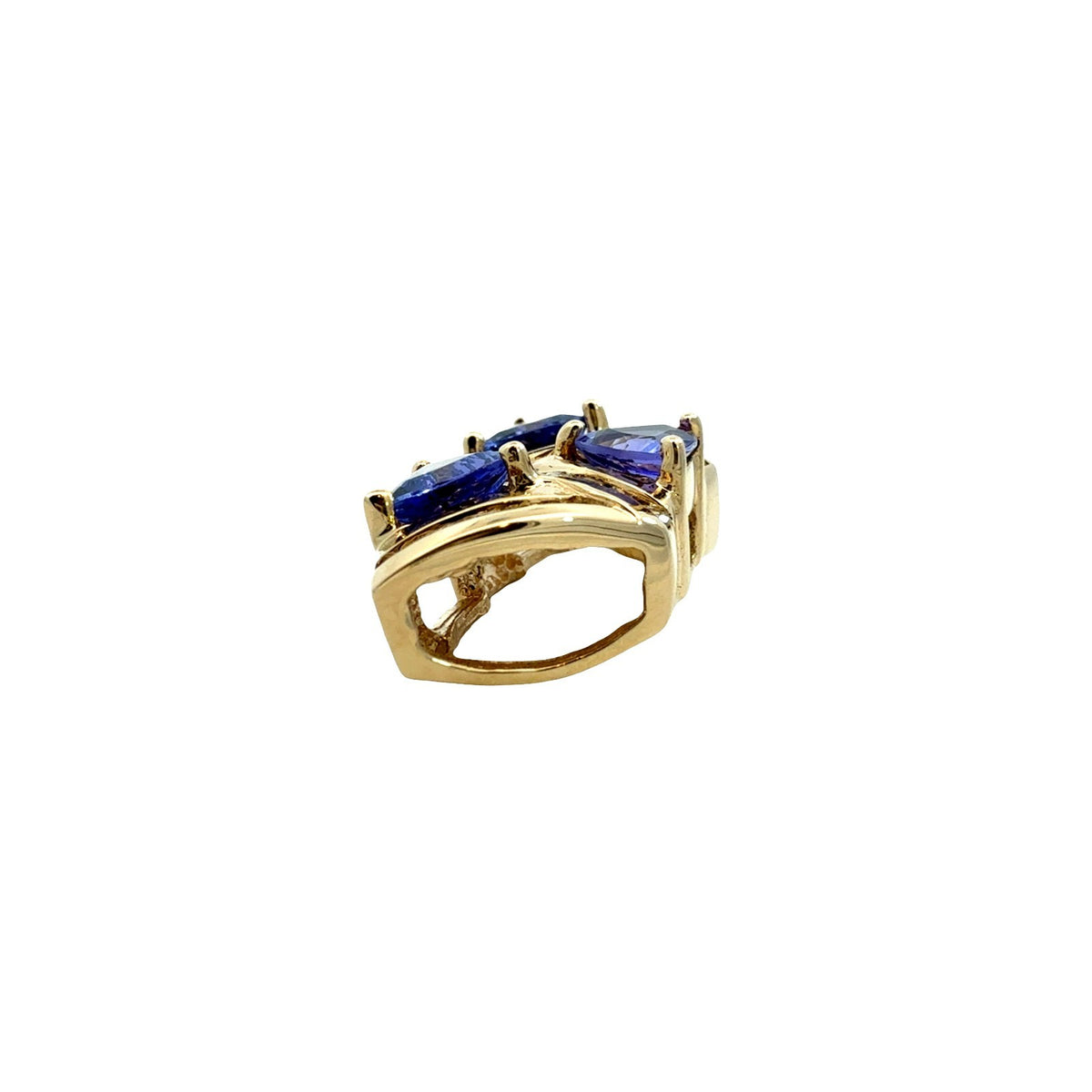 14k Yellow Gold 1.35cttw Tanzanite and 0.32cttw Diamond Geometric Slider Pendant2
