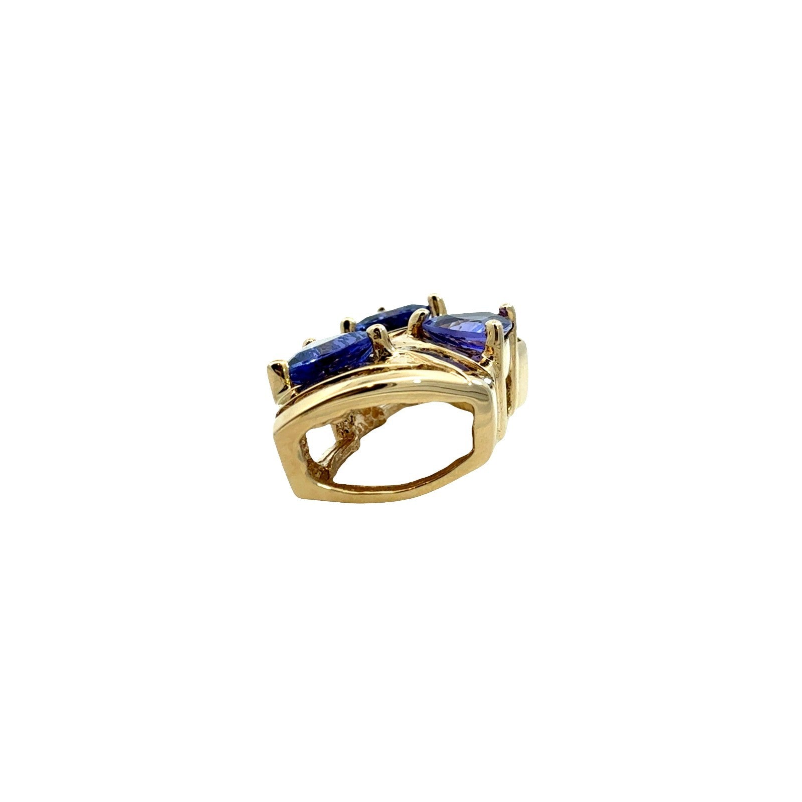 14k Yellow Gold 1.35cttw Tanzanite and 0.32cttw Diamond Geometric Slider Pendant2