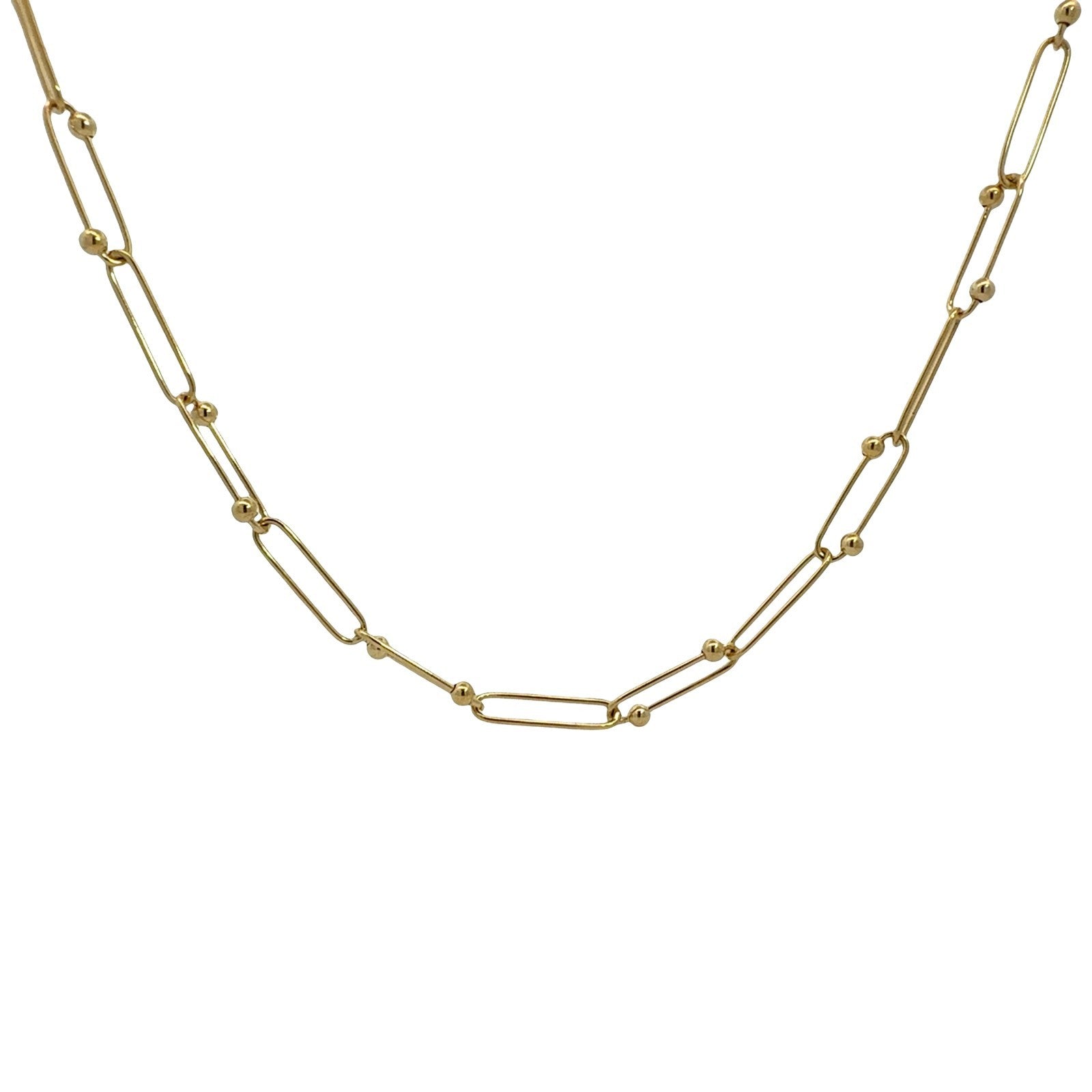 Roberto Coin 18k Yellow Gold Beaded Paperclip Chain Necklace0