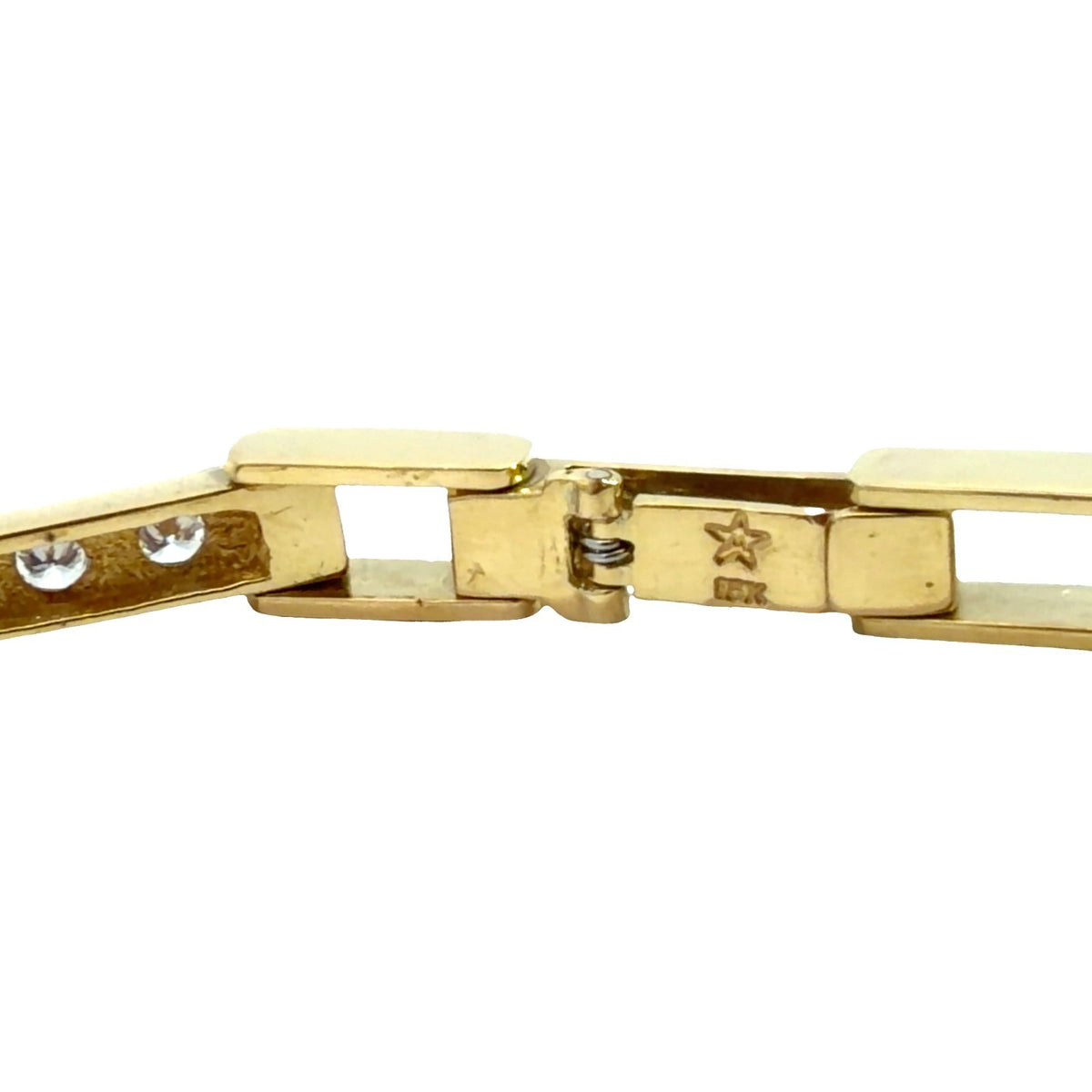 18k Yellow Gold 2.32ctw Channel Set Diamond Hinged Box Link Tennis Bracelet7