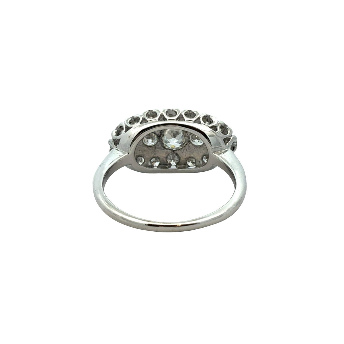 Vintage 14k White Gold 1.34cttw Diamond Oval Cluster Ring Size 83