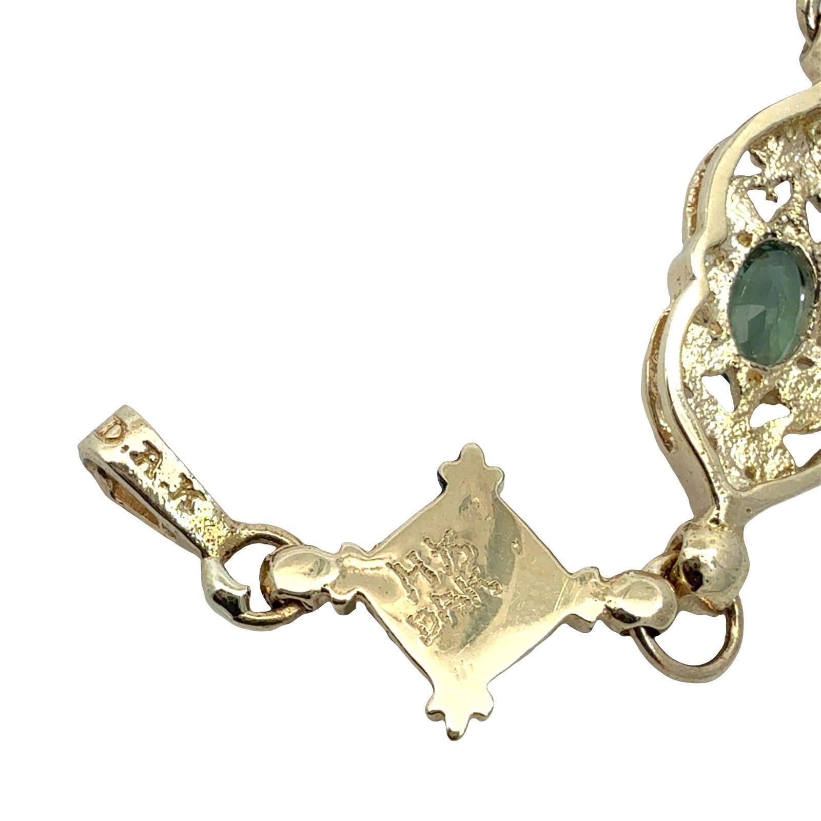 Vintage 14k Yellow Gold 1.85cttw Chrysoberyl and Opal Filigree Link Bracelet5