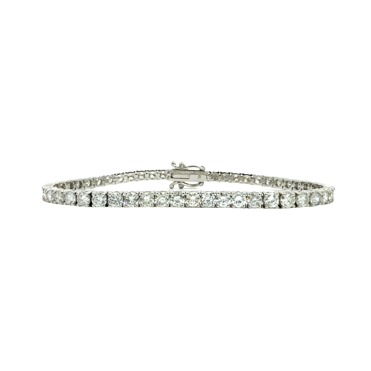 NEW 14k White Gold and 6.37cttw Diamond Tennis Bracelet0