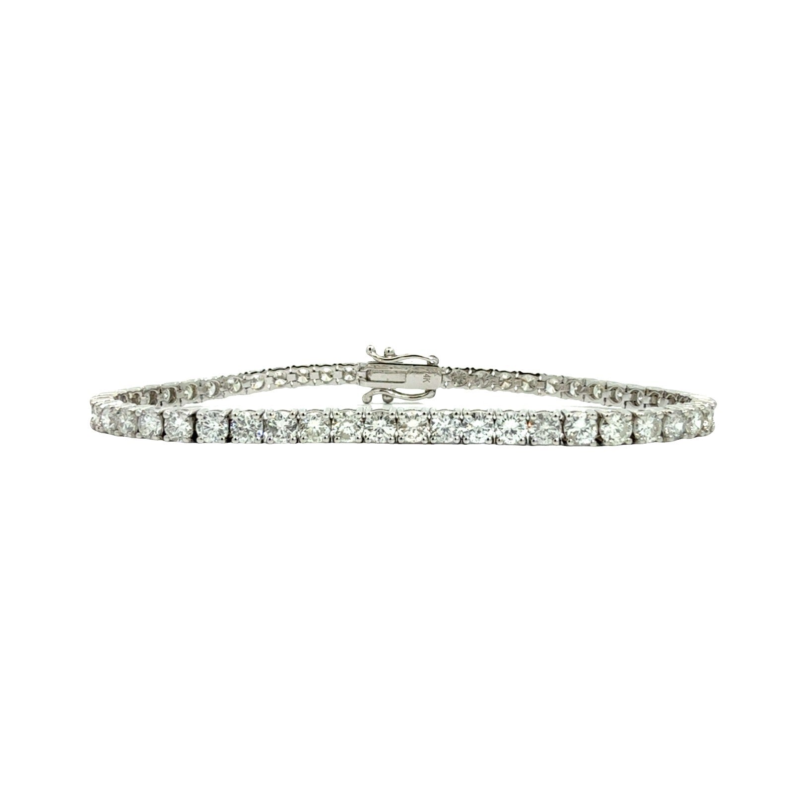 NEW 14k White Gold and 6.37cttw Diamond Tennis Bracelet0