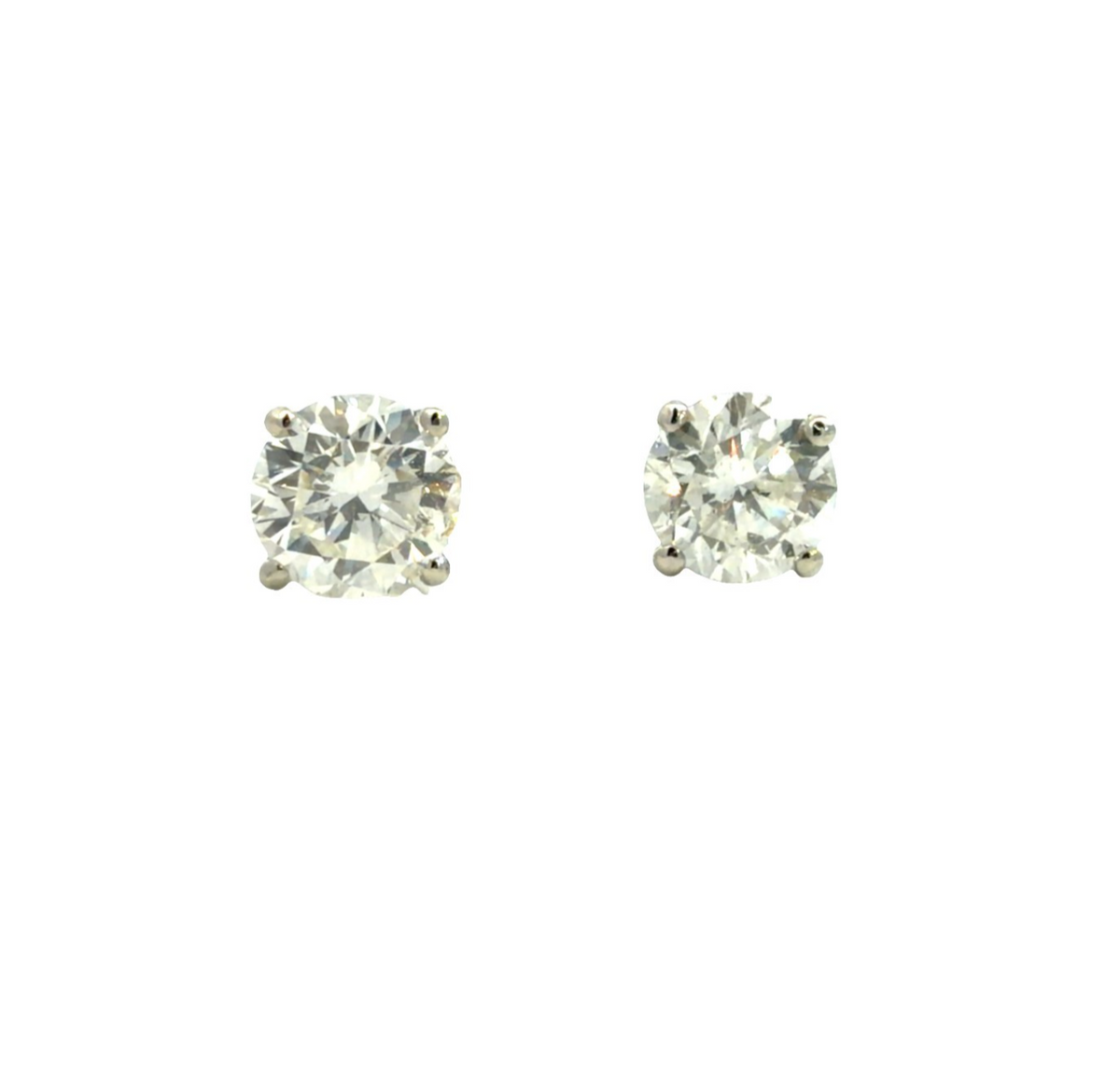 NEW 14k White Gold Round Brilliant 1.49cttw Diamond Stud Earrings0