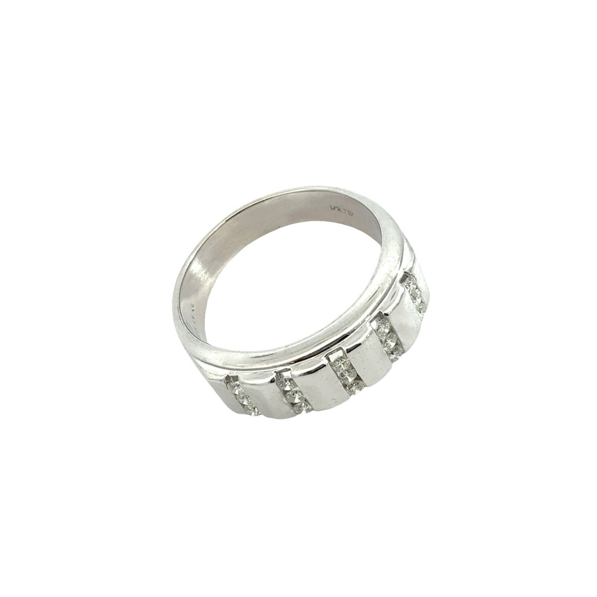 14k White Gold 0.50cttw Diamond Channel Set Men's Band Ring2