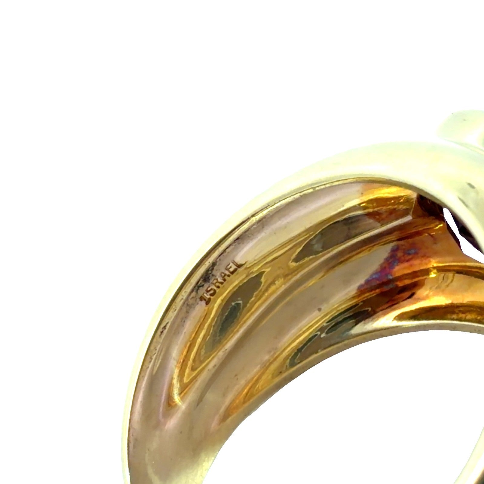 Tiffany & Co.18k Yellow Gold Bezel Set Amethyst Ring Size 8.255