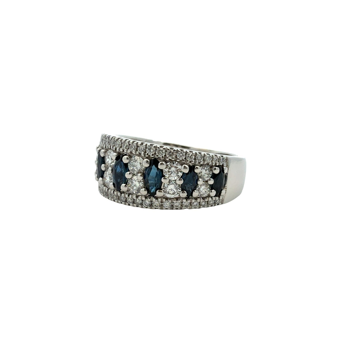 Vera Wang Wish 14k White Gold 0.80cttw Sapphire & 0.30cttw Diamond Band Ring1